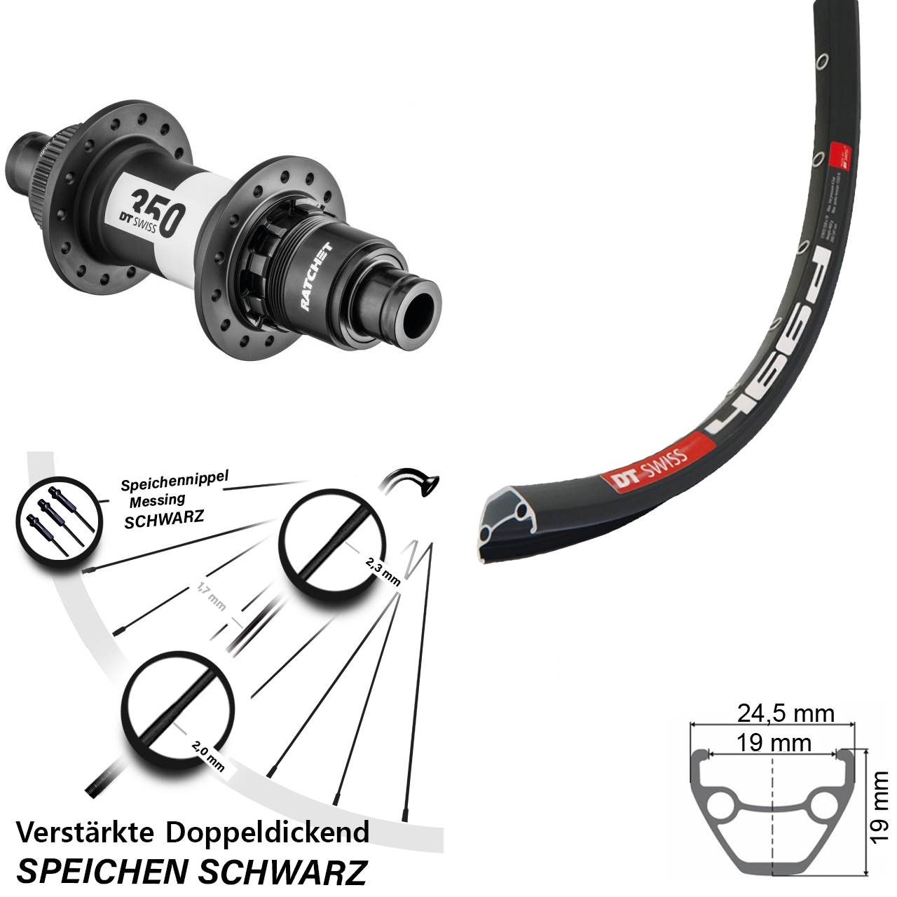 Disc Laufrad 12x142 28 Zoll DT Swiss 466-350 SRAM XD Centerlock XD