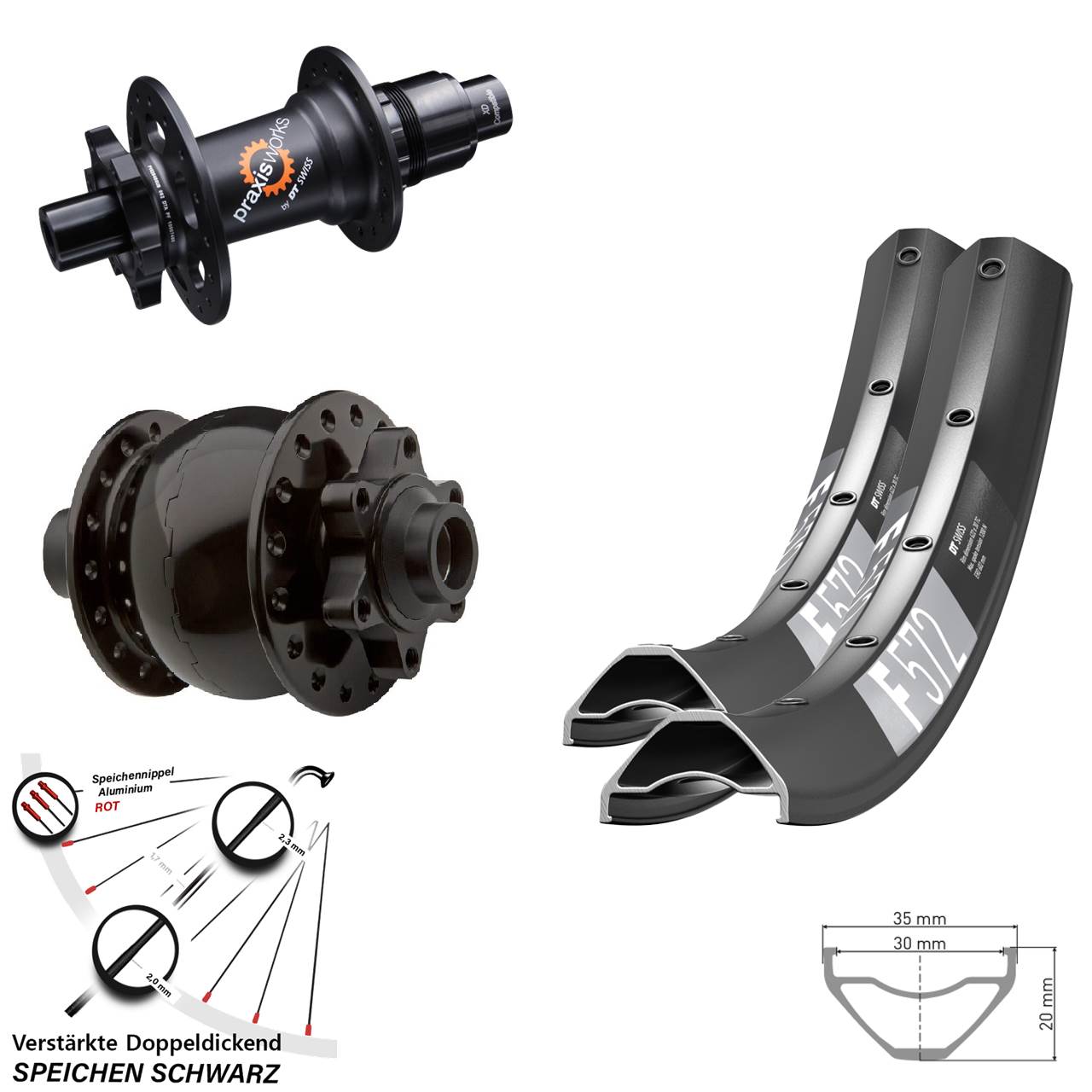 Disc Laufrad-Satz 650B DT Swiss F 572 350 SON 28 SRAM XD 15x100 12x142