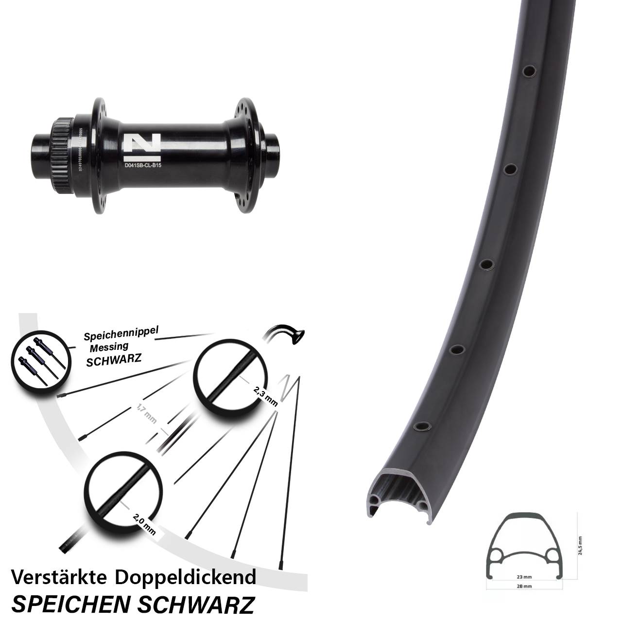 Disc Vorderrad 29 Zoll Ambrosio Sport Novatec D041 15x110 Boost