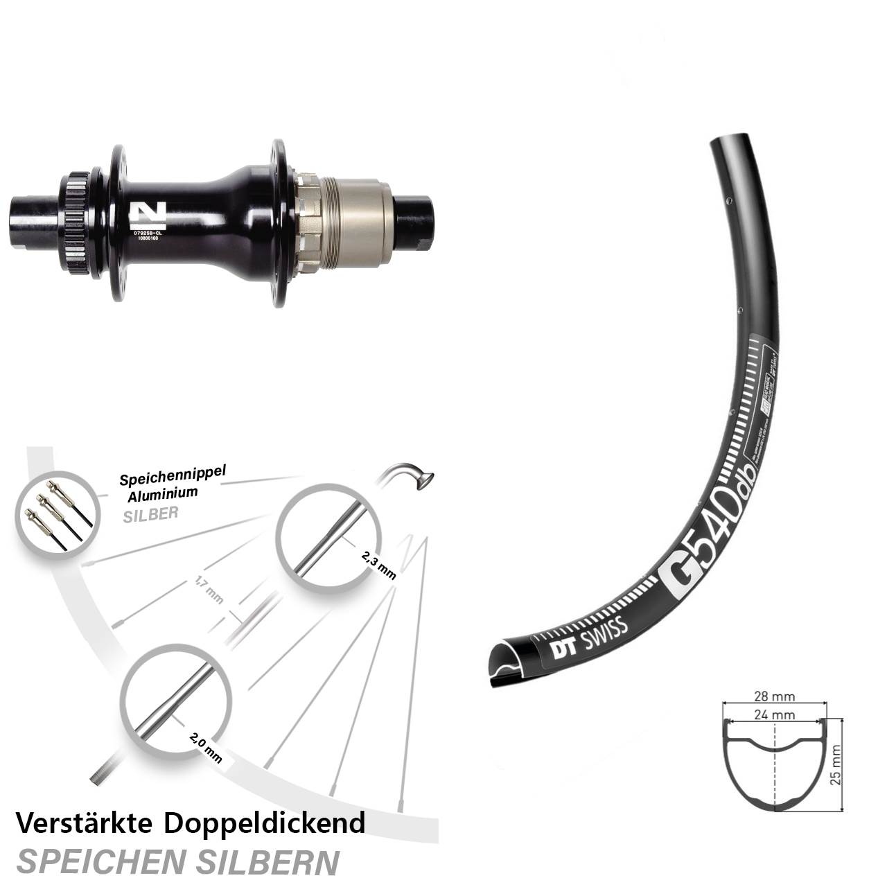 Disc Laufrad 28 Zoll DT Swiss G 540 Novatec D792 XDR 11-12 fach 12x142