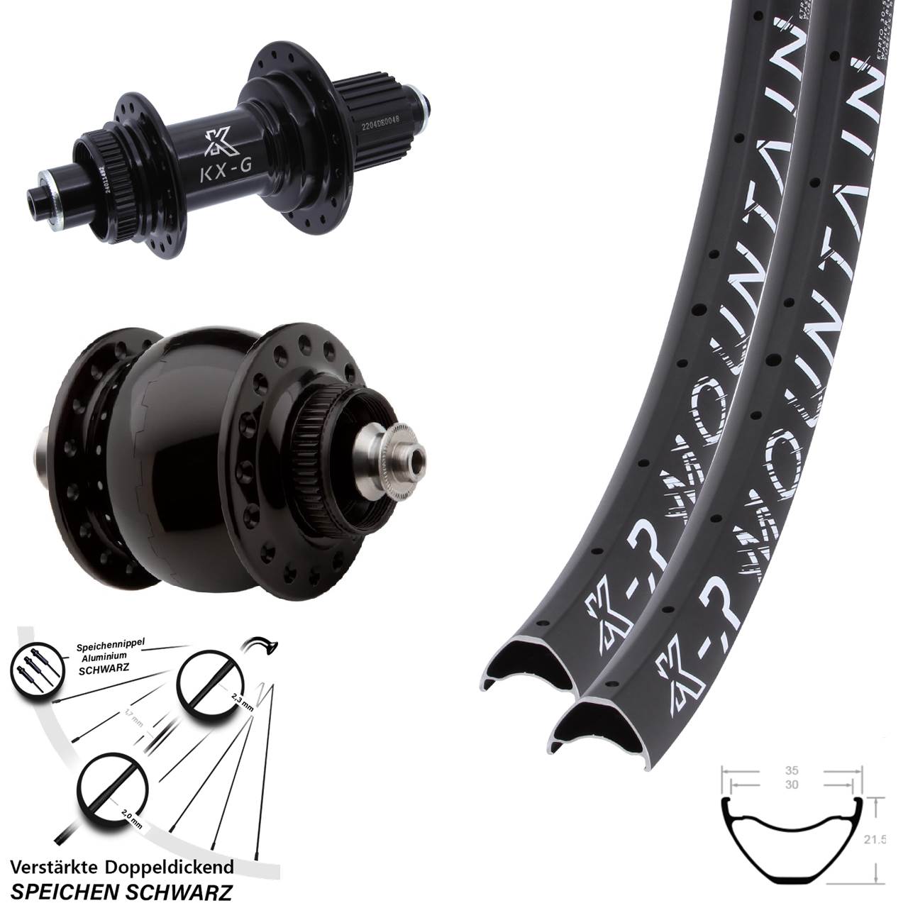 Disc Laufradsatz 29 Zoll KX-GSR Mountain verstärkt SONdelux Micro Spline QR