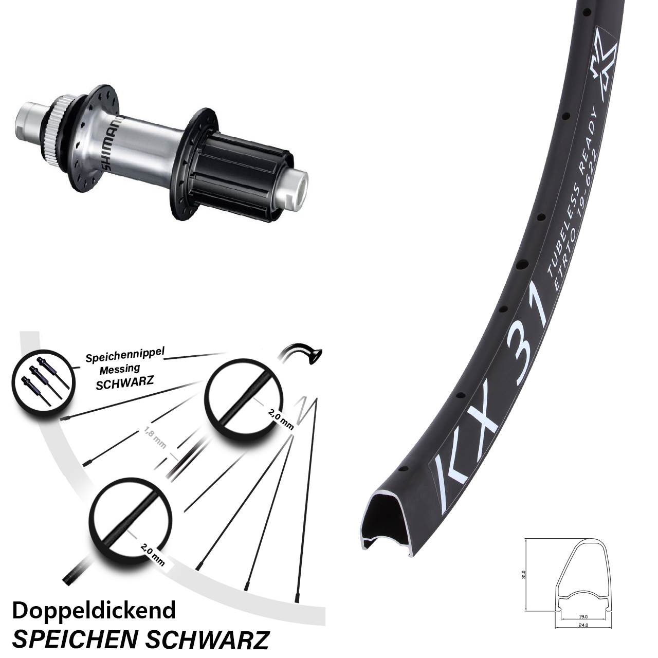 28 Zoll Hinterrad 31 Shimano RS770 12x142