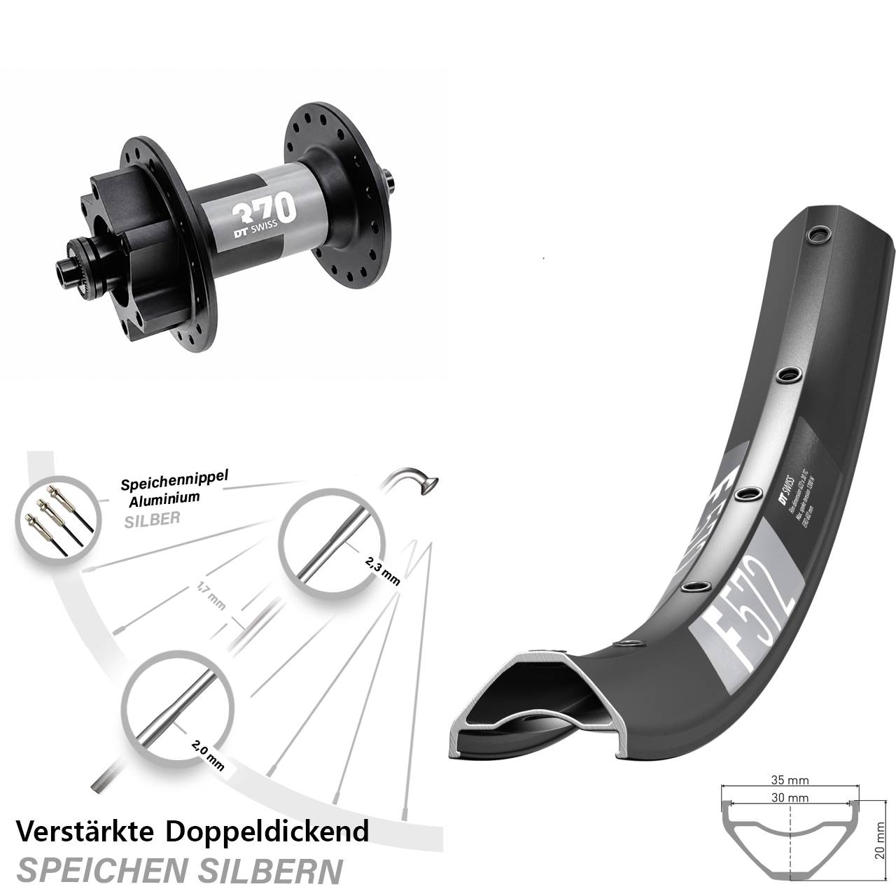 Disc Laufrad 29 Zoll DT Swiss F572-370 QR