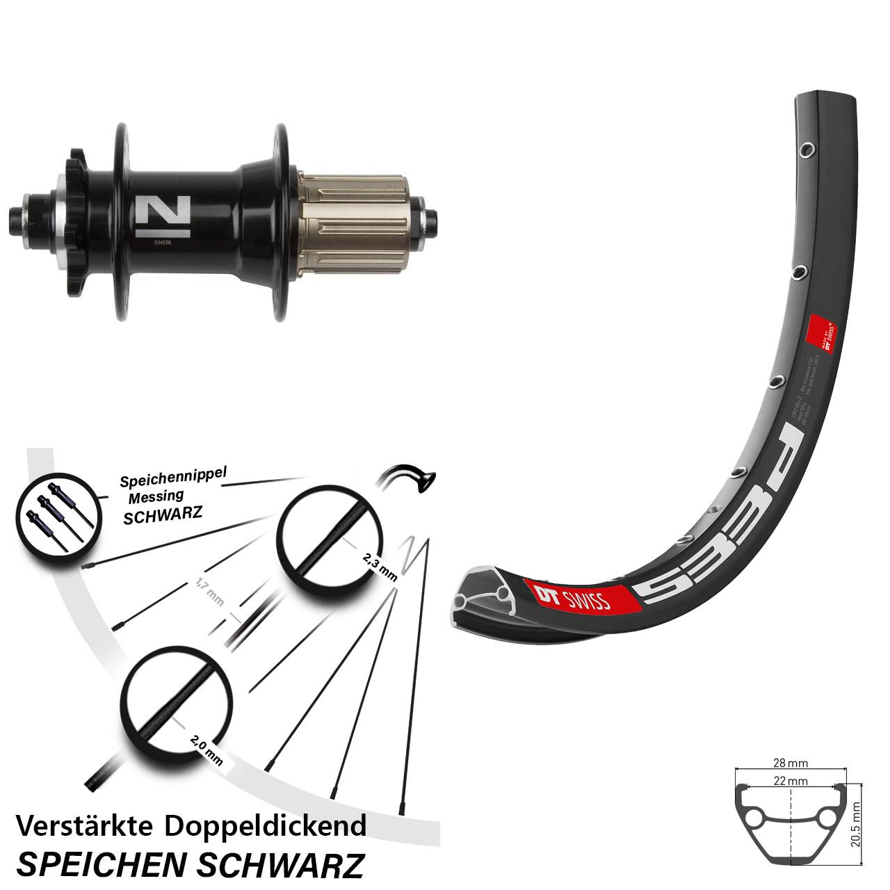 Disc Hinterrad für Schnellspanner 27,5 Zoll DT Swiss 533 D Novatec D042 8-11 fach HG