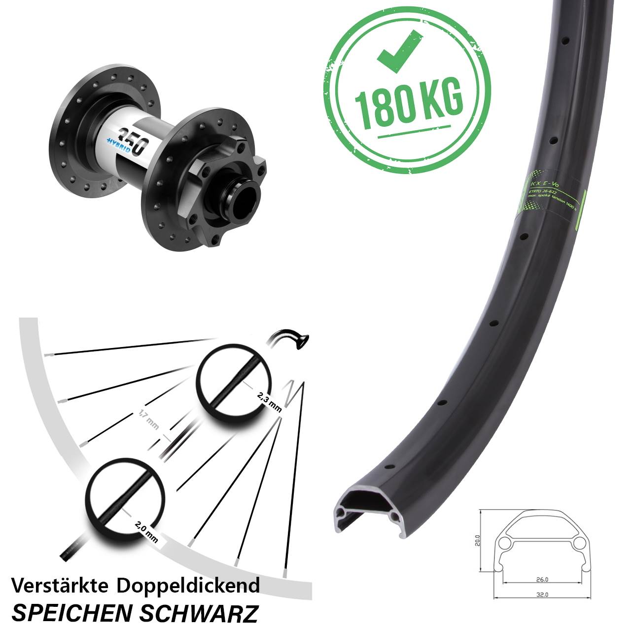 Disc Laufrad QR 29 Zoll KX Evo DT Swiss Hybrid 350
