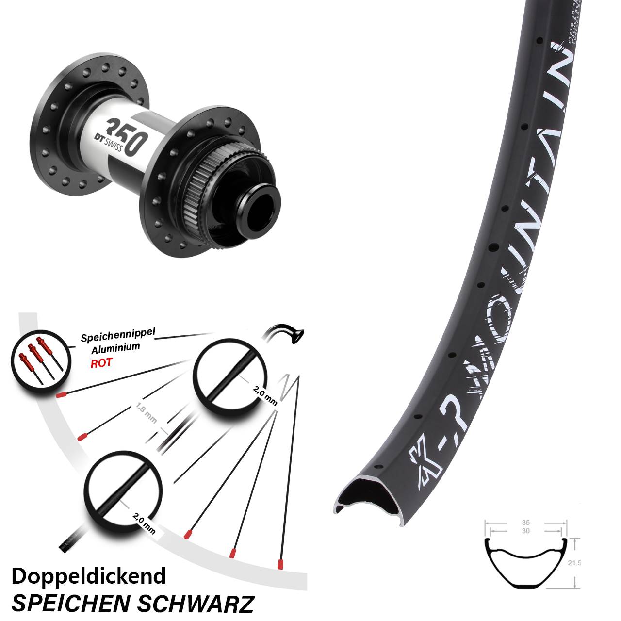Disc Laufrad 29 Zoll KX-R Mountain DT Swiss 350 12x100