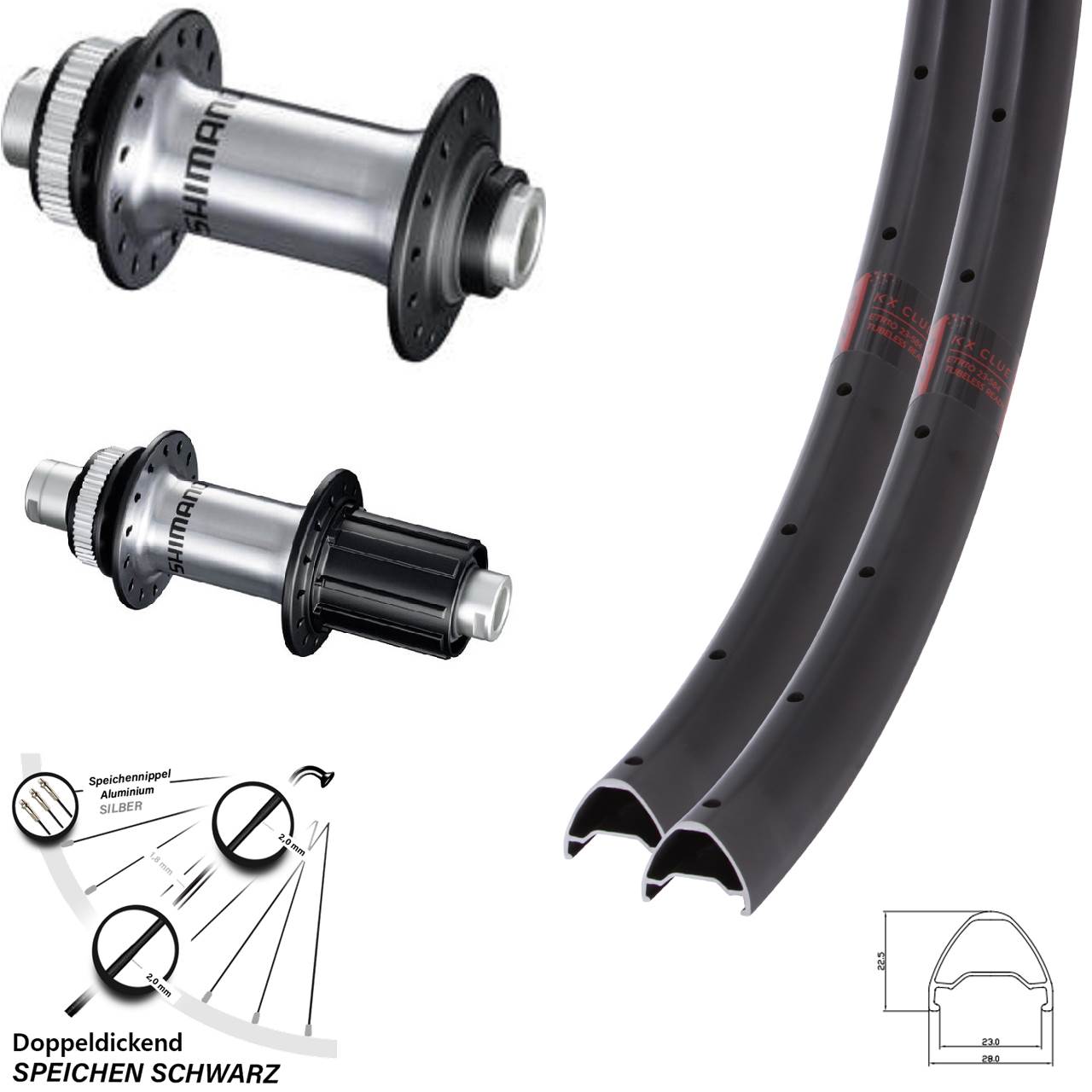 Laufradsatz Centerlock 12x100/142 28-29 Zoll KX Clue GRX Shimano RS770