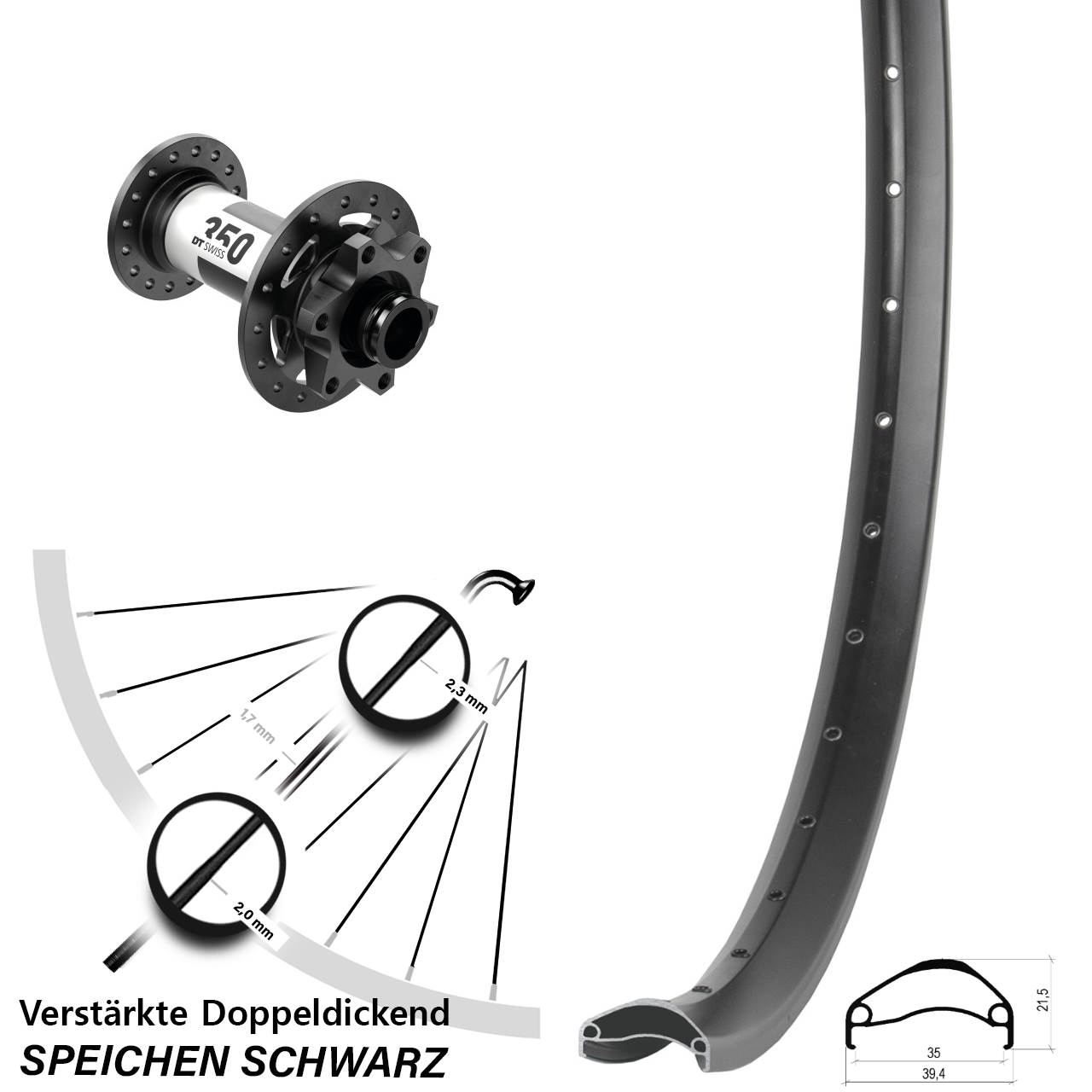 Disc Laufrad 29 Zoll Ambrosio E35 DT Swiss 350 12x100