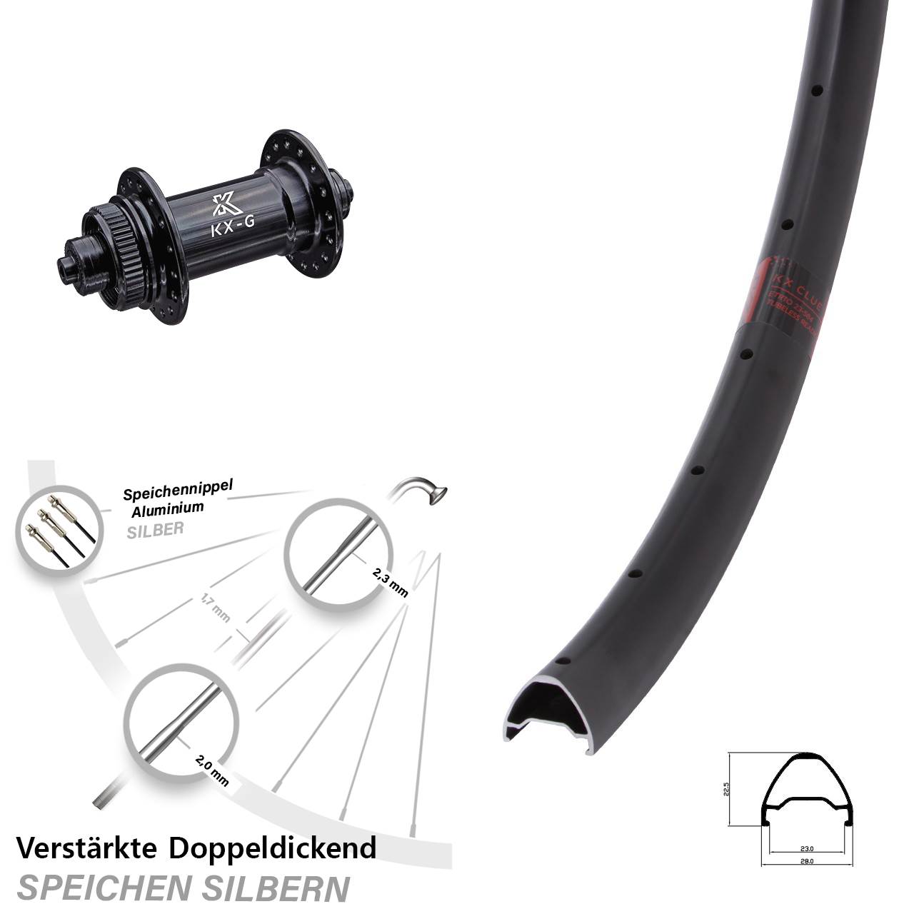 Disc Vorderrad QR 28 Zoll KX-G Clue