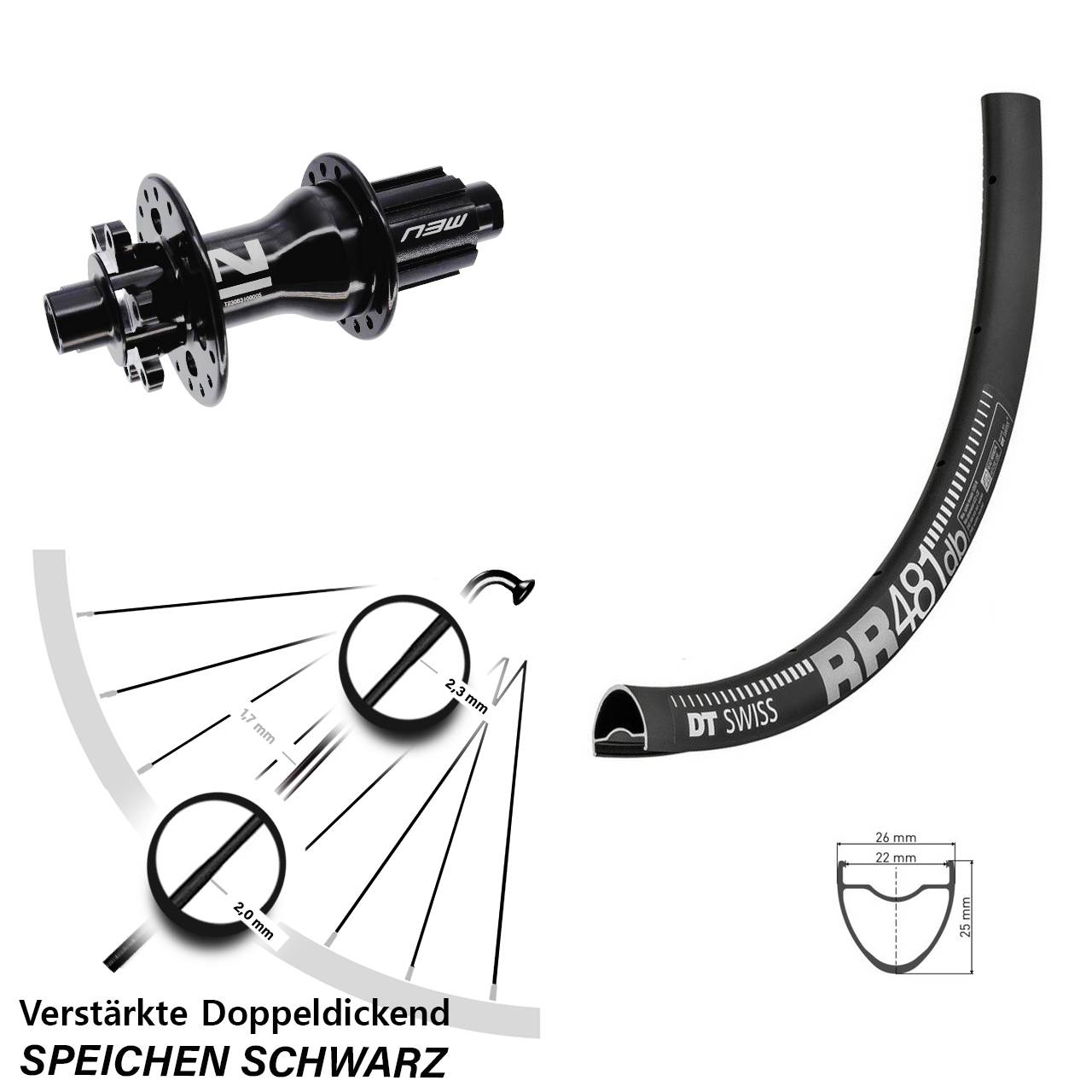 Disc Hinterrad 28 Zoll DT Swiss RR 481 Novatec Superlight Campa N3W 12x142