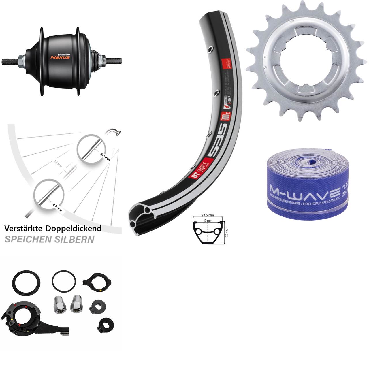 DT Swiss 535 Shimano Nexus 8 Gang 26 Zoll Hinterrad