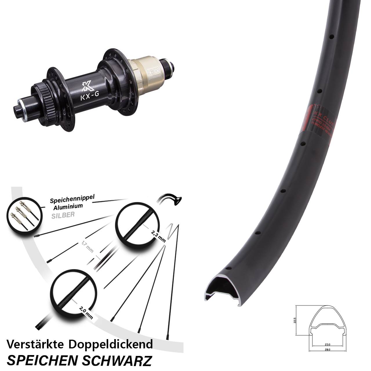 650B KX-G Clue Disc Laufrad für Schnellspanner XDR 11-12 fach