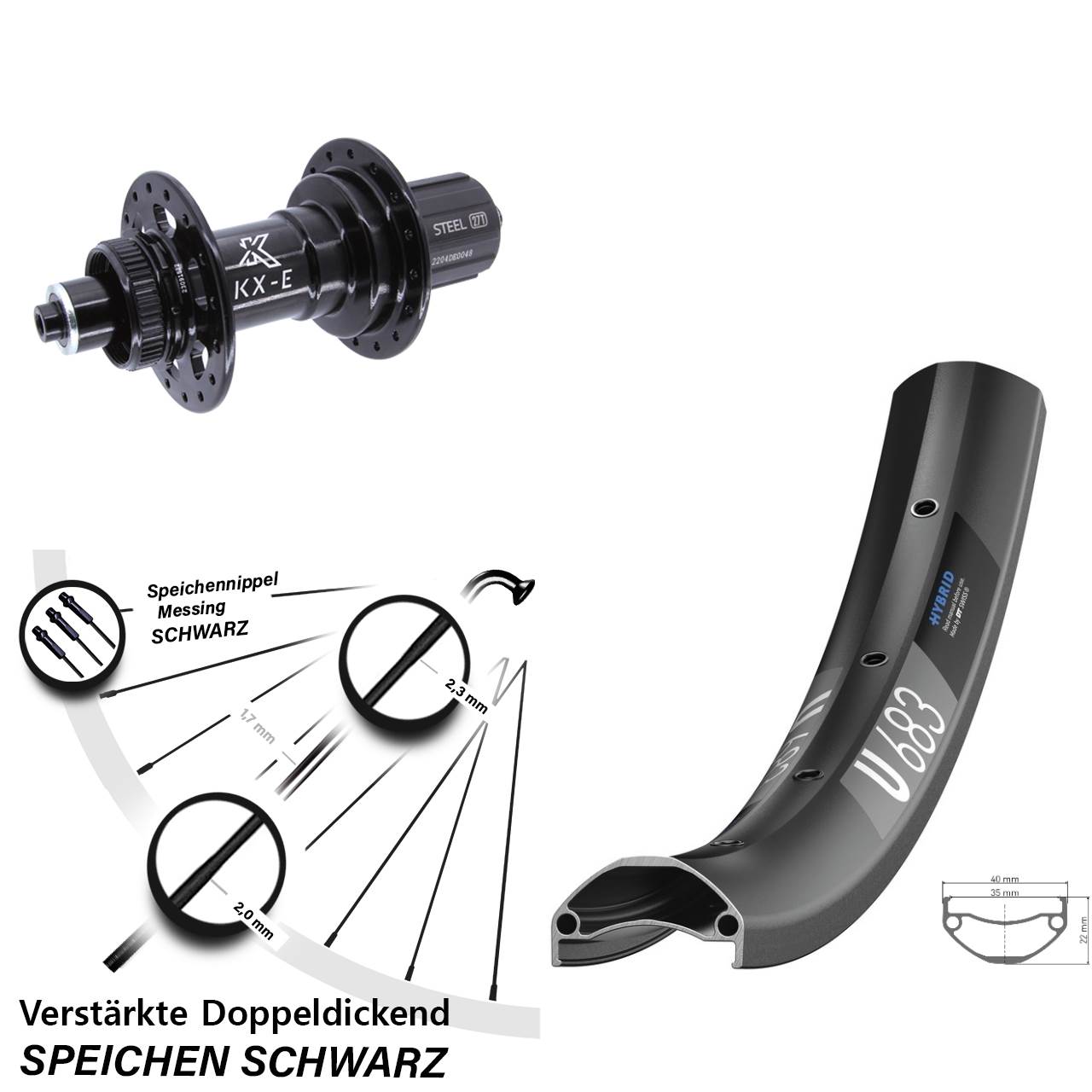 Centerlock Hinterrad QR 27,5 Zoll DT Swiss U 683 KX-E 8-12 fach HG