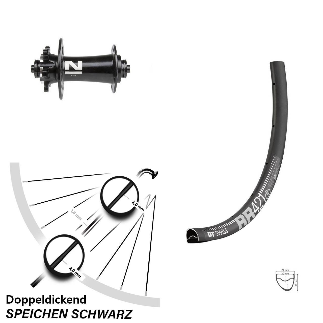 DT Swiss RR421 Novatec D791SB 28 Zoll Disc Laufrad QR