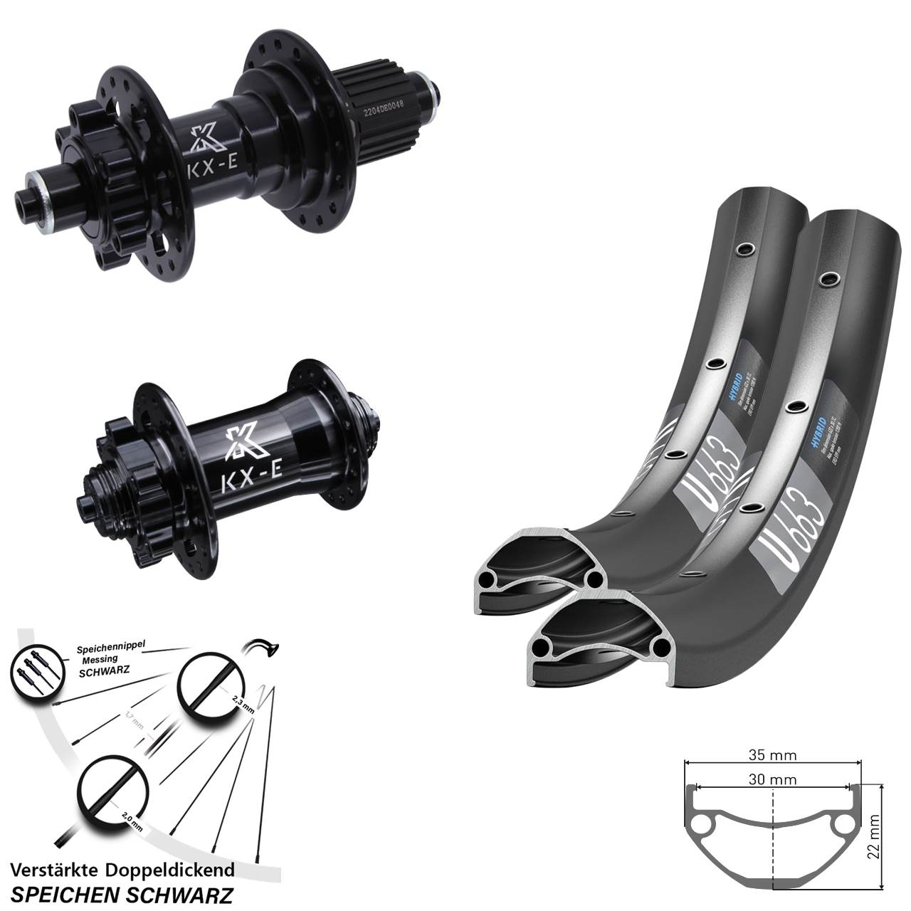 DT Swiss U663 KX-E Heavy Duty 20/29 Zoll Disc Laufradsatz QR Shimano Micro Spline