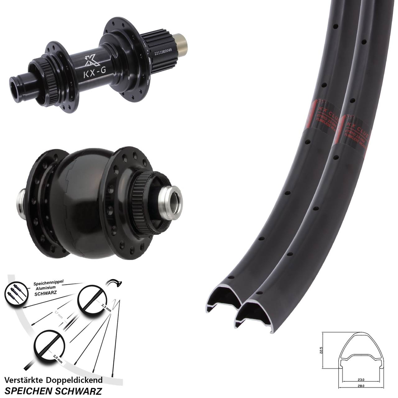 KX-G Clue SONdelux 29 Zoll Centerlock Laufradsatz 12x100/142 Shimano Micro Spline