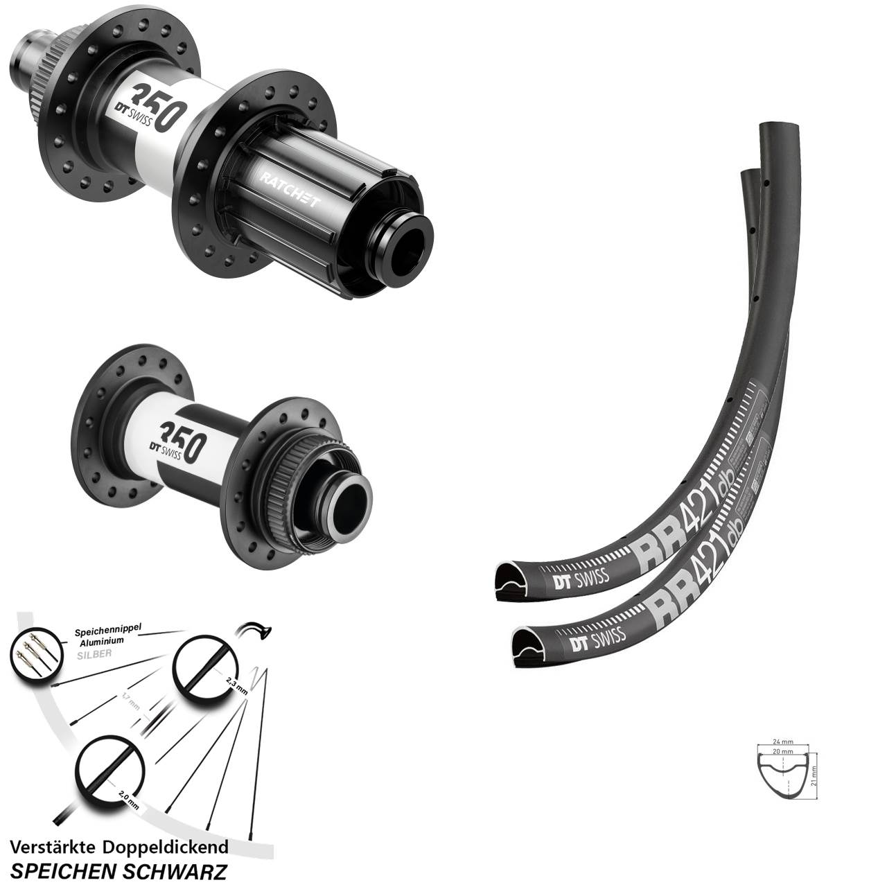 Centerlock Laufradsatz 15x100 12x142 28 Zoll DT Swiss RR421-350 11-12 fach