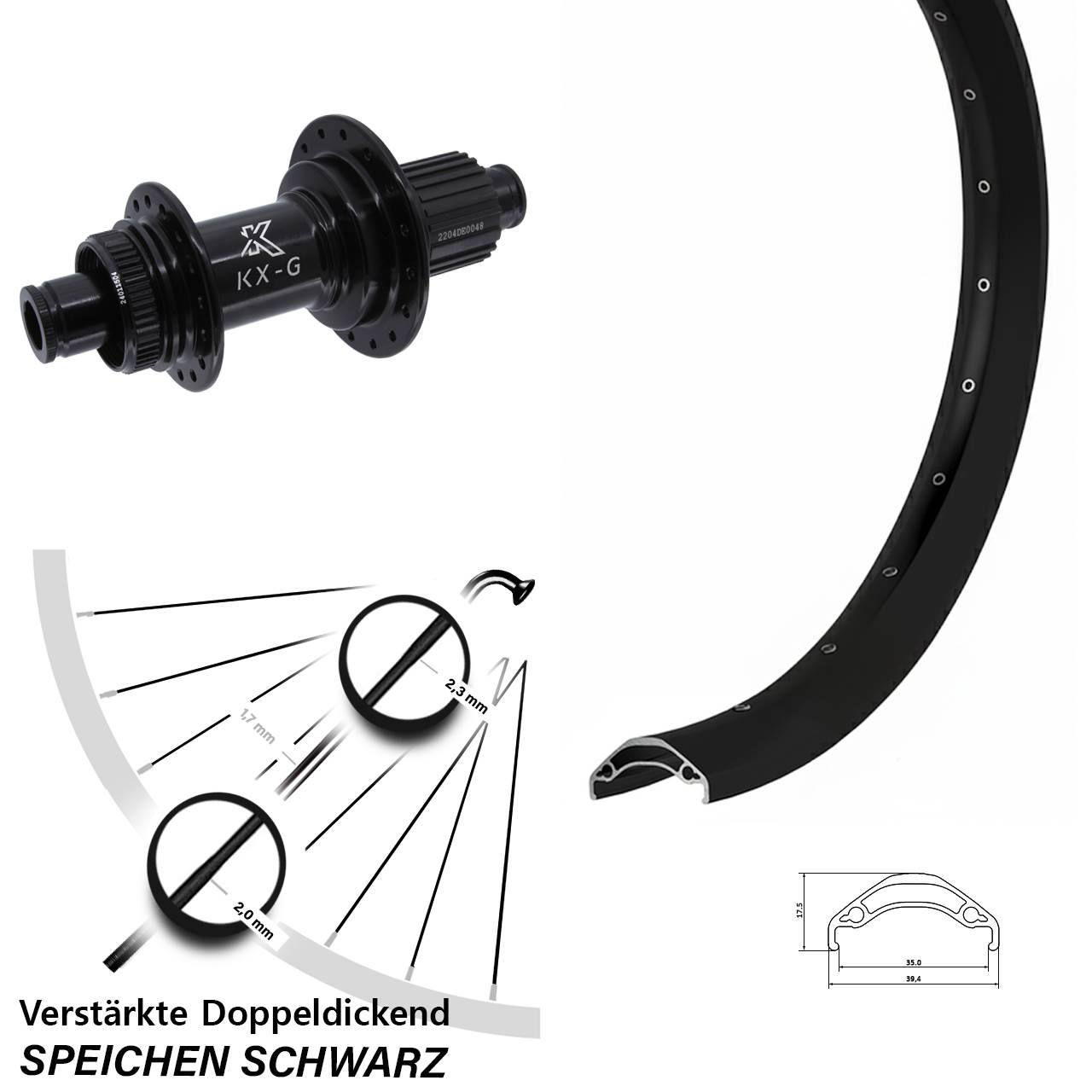 Ryde Disc 35 KX-GS Heavy Duty 29 Zoll Hinterrad 12x142 Micro Spline