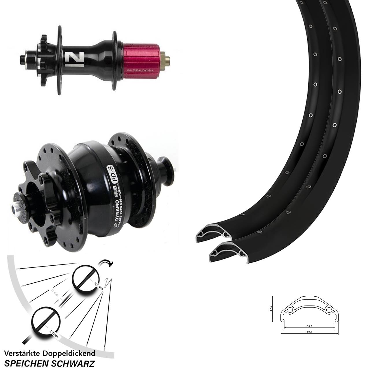 Laufradsatz 6-Loch QR 29 Zoll Ryde Disc 35 Novatec Superlight Shutter PD-8 8-12 fach HG