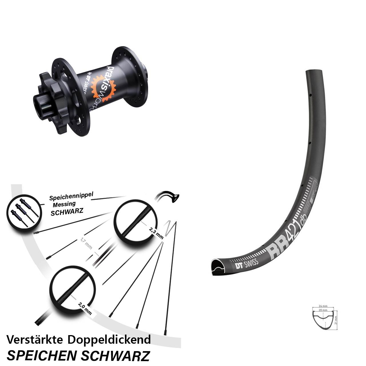 Disc Vorderrad 12x100 28 Zoll DT Swiss RR421-350