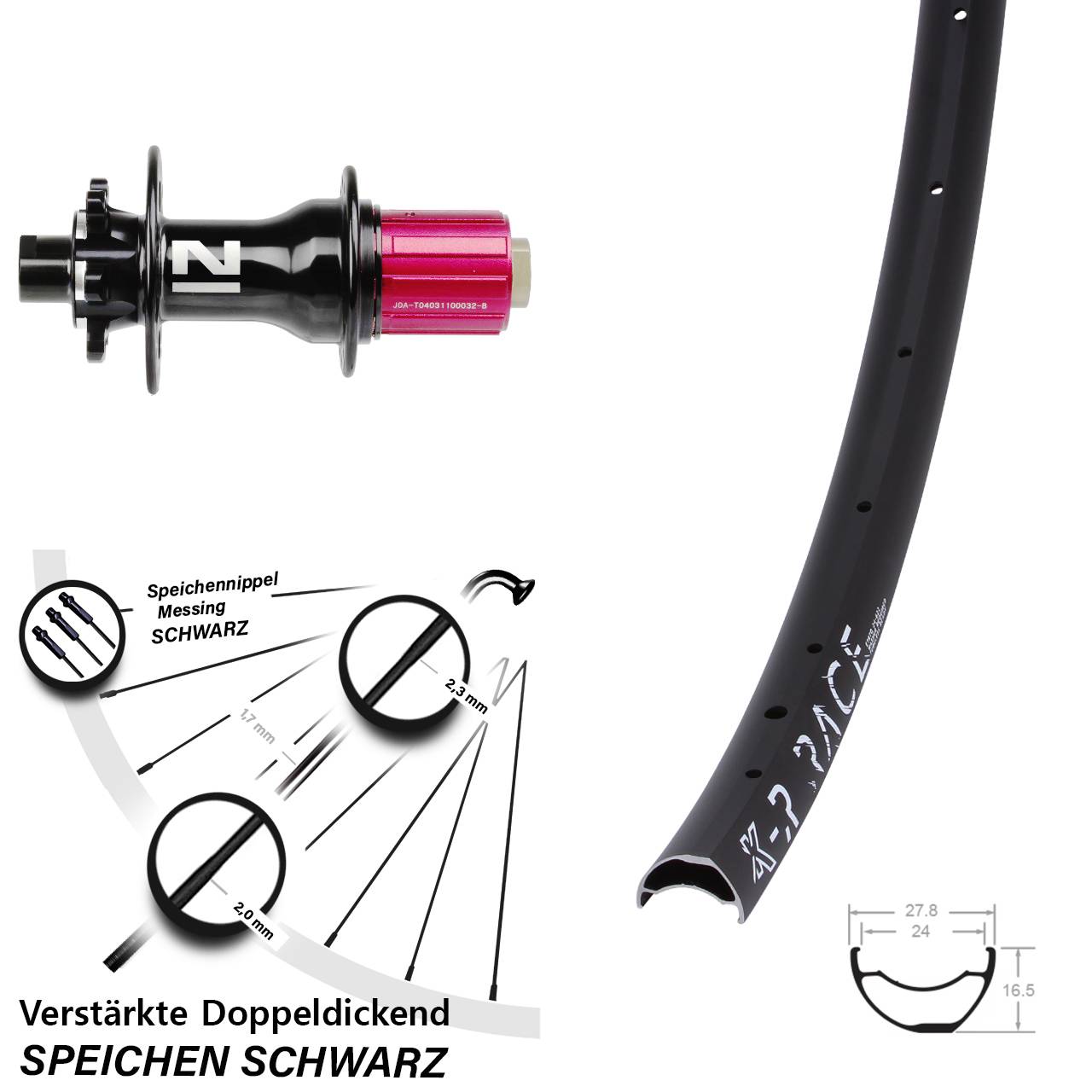 KX-R Race Novatec D792 Hinterrad 6-Loch 12x142 8-12 fach