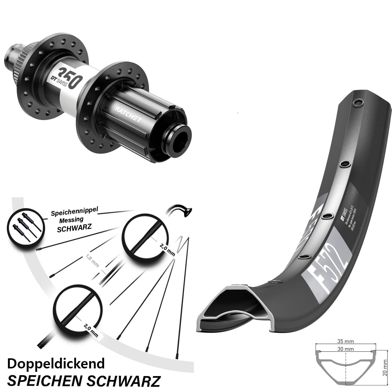 Hinterrad Centerlock 29 Zoll DT Swiss F 572-350 8-11 fach HG 12x142