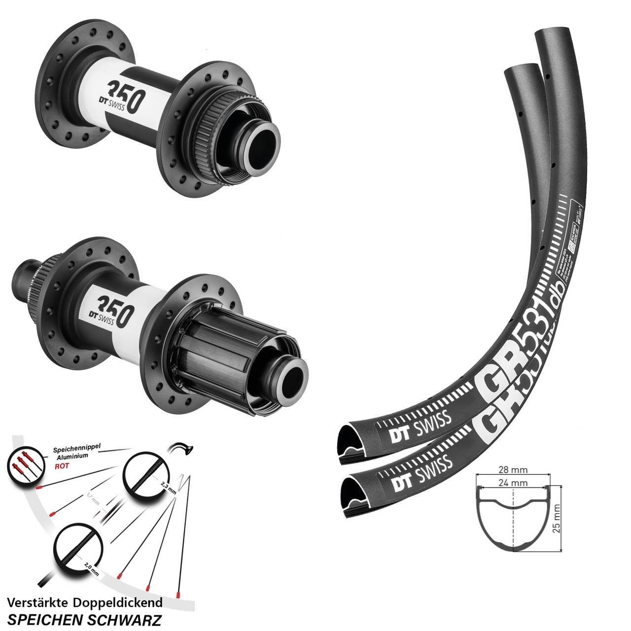 Disc Laufradsatz 15x110 12x148 27,5 Zoll DT Swiss GR531-350 8-11 fach HG