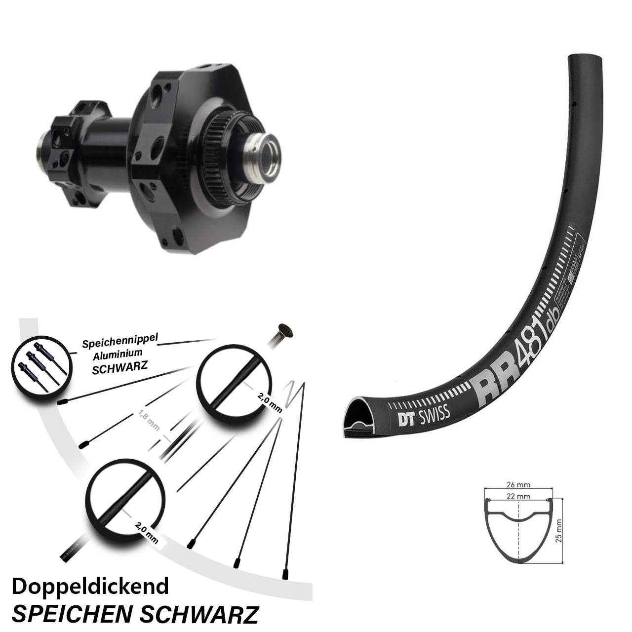 SON 29S DT Swiss RR481 28-29 Zoll Disc Laufrad mit Nabendynamo 12x100