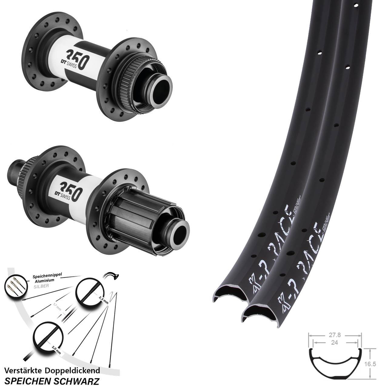 29 Zoll KX-R Race DT Swiss 350 HG Centerlock Laufradsatz 15x110/12x148