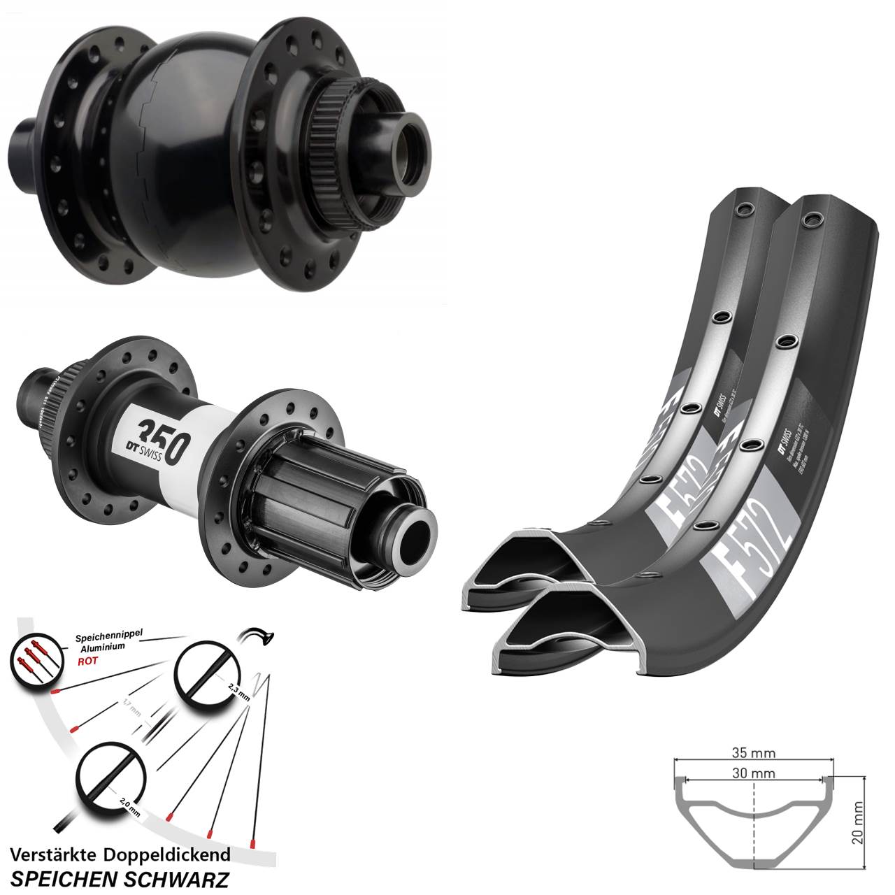 Laufradsatz Centerlock 15x110 12x148 27,5 Zoll DT Swiss F572 350 SON 28 8-11 fach HG