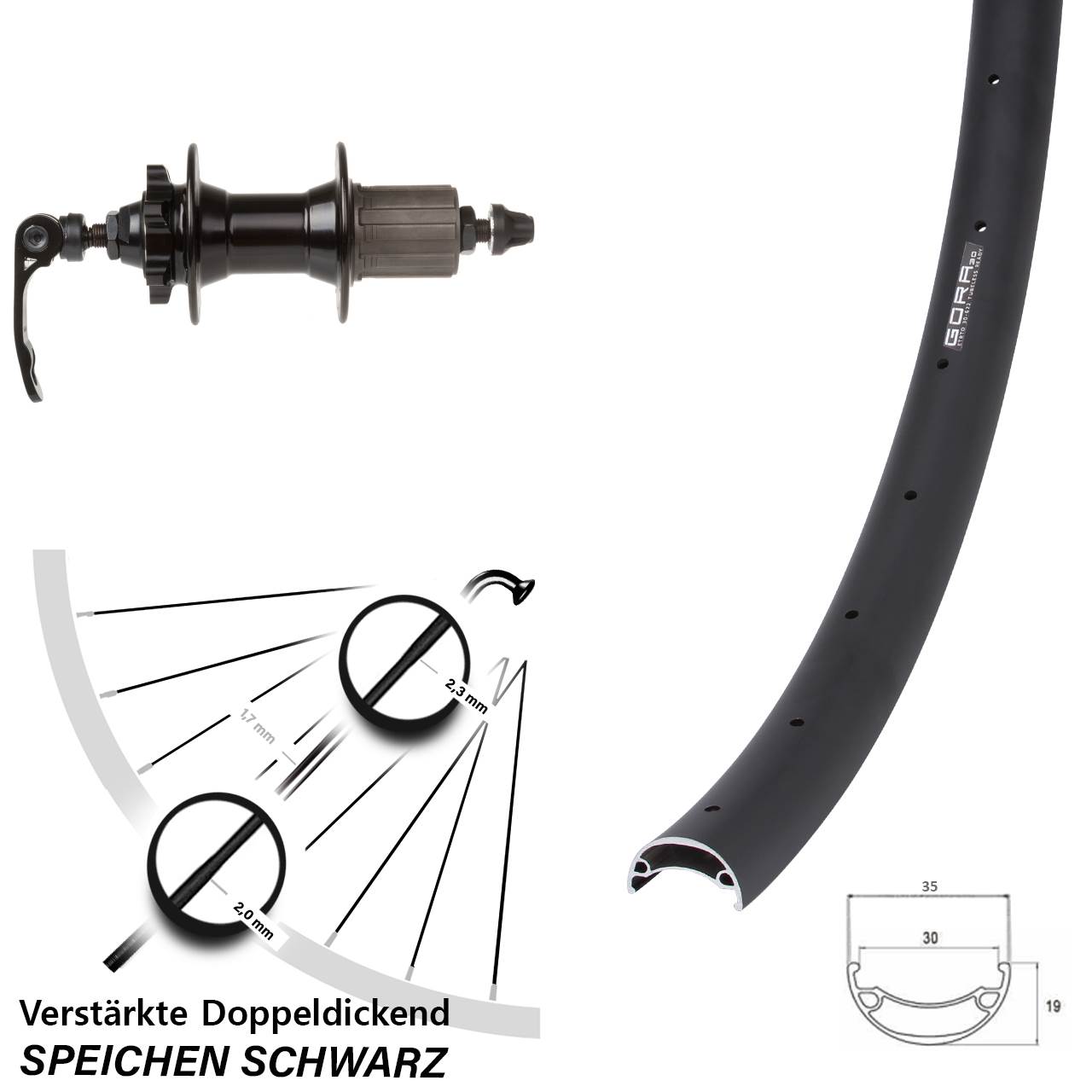 Disc Laufrad QR 20 Zoll Gora 30 Novatec 8-11 fach HG