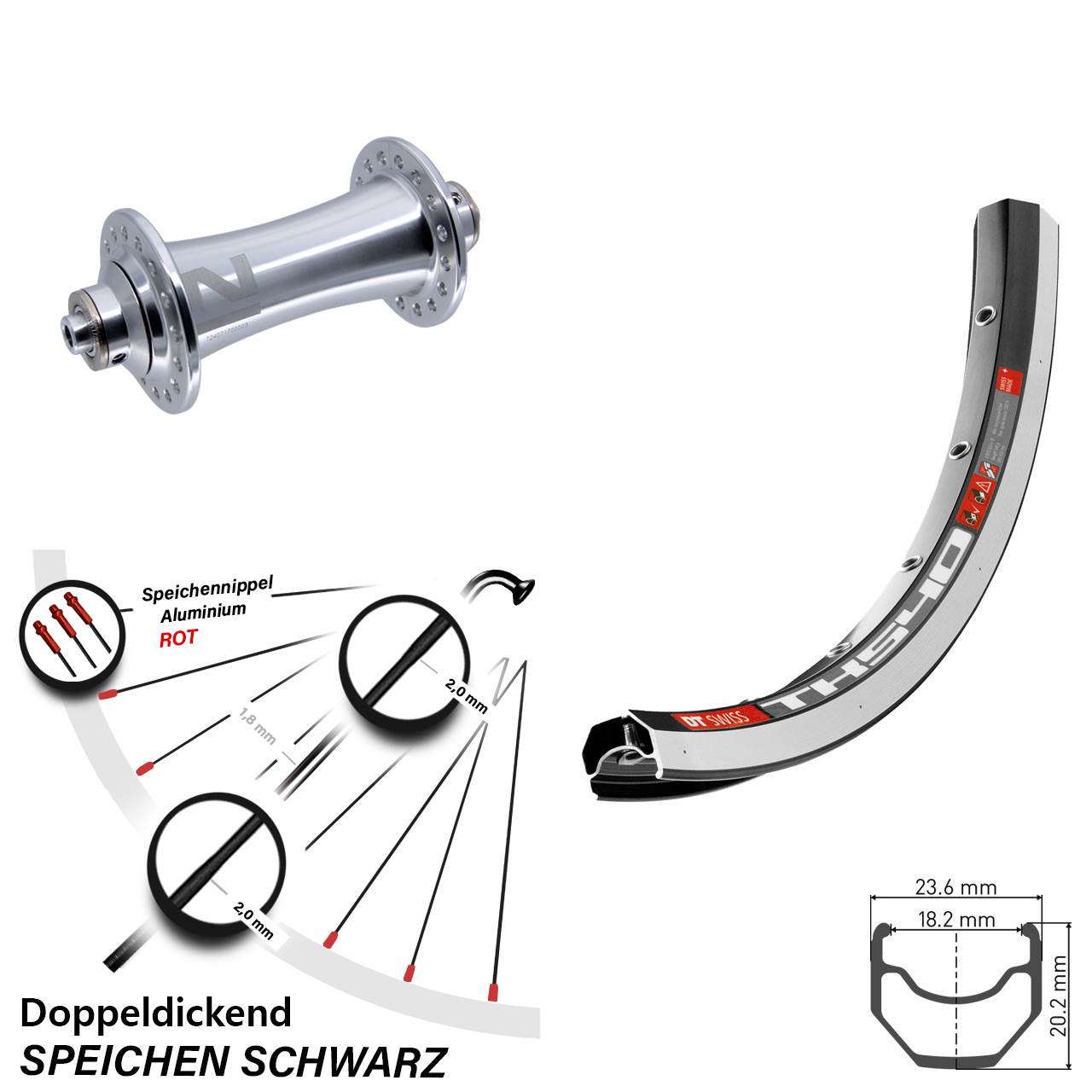 Vorderrad für Schnellspanner 28 Zoll DT Swiss TK 540 Novatec A141