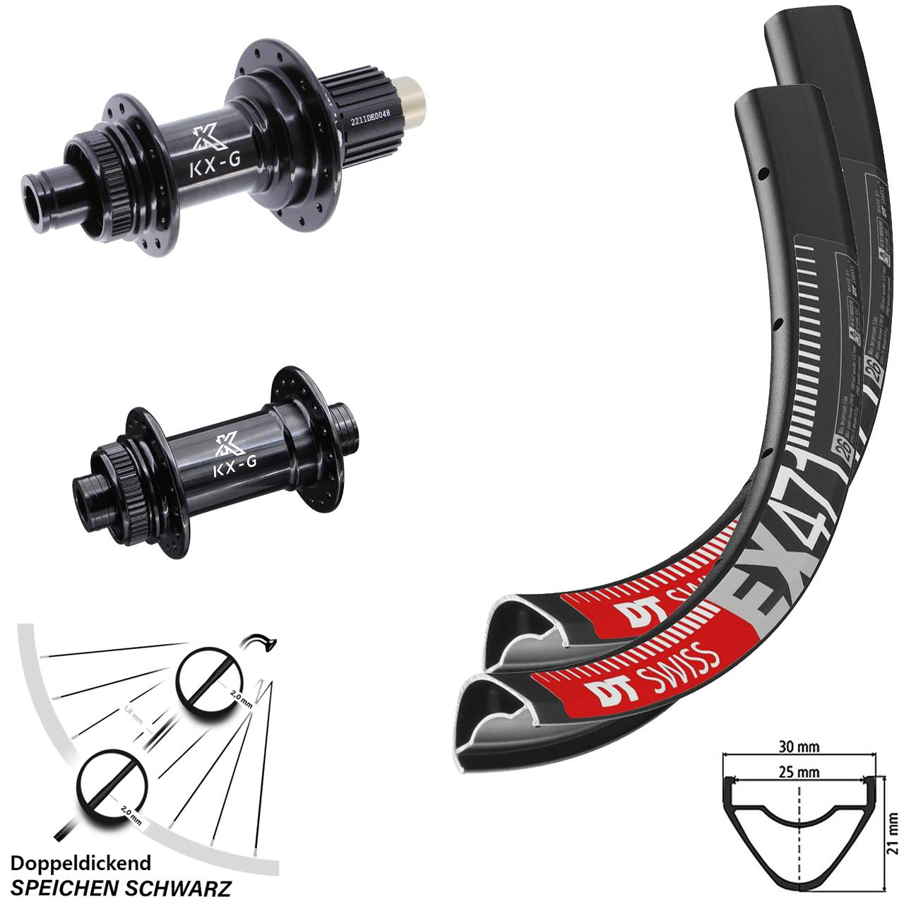 DT Swiss EX 471 KX-G 650B Centerlock Laufradsatz 15x100 12x142 Micro Spline