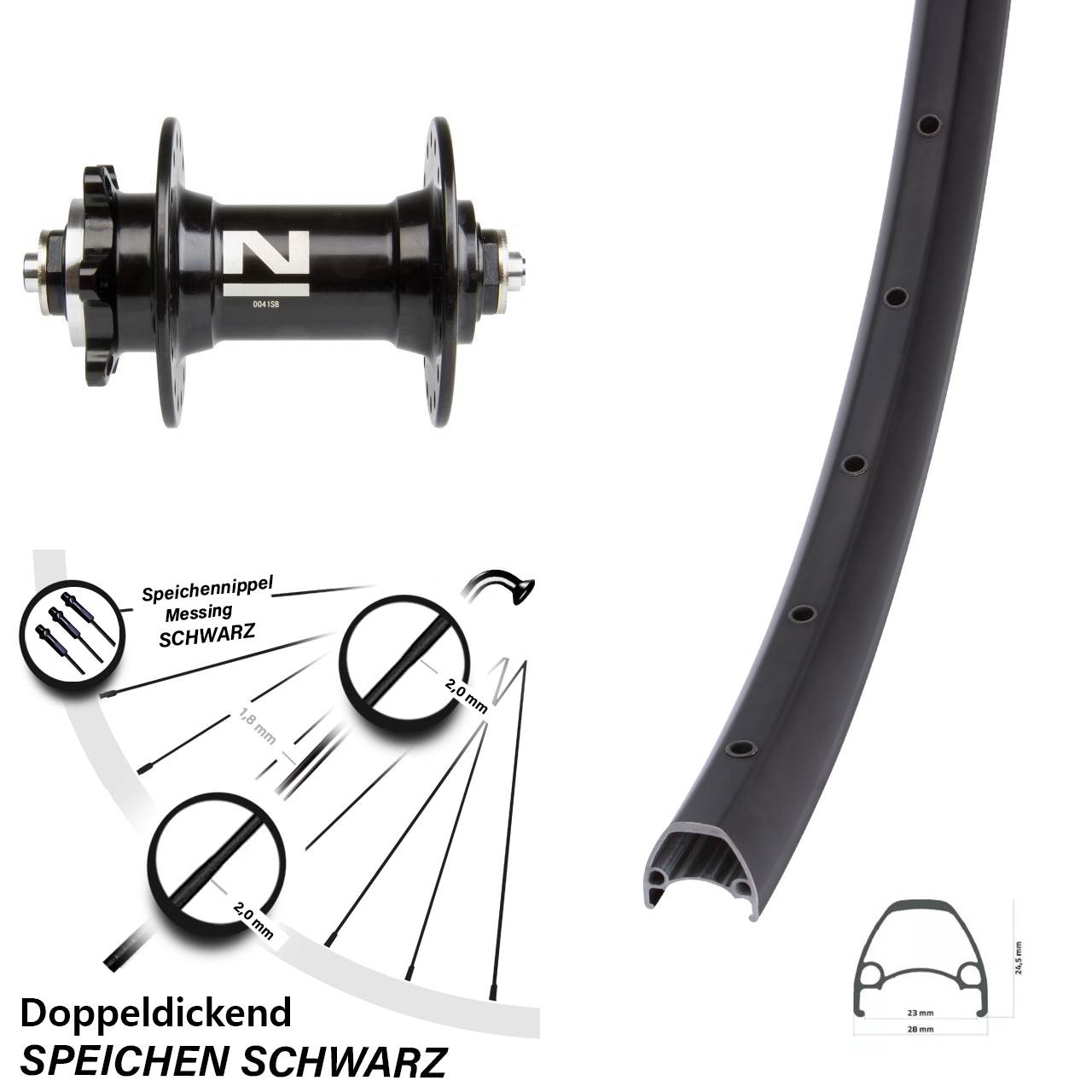 Disc Laufrad QR 28-29 Zoll Ambrosio Sport Novatec D-041