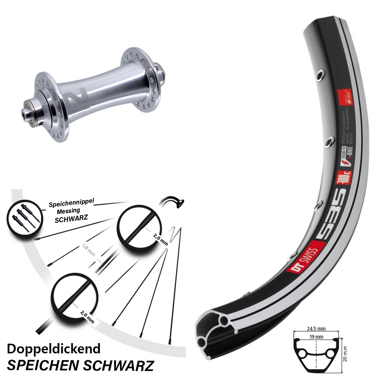Vorderrad 28 Zoll DT Swiss 535 Novatec A141 QR