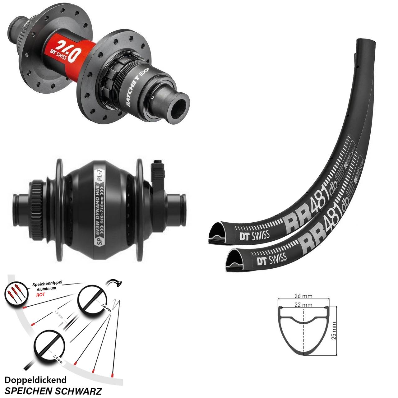 Laufradsatz 12x100/142 28 Zoll DT Swiss RR 481-240 EXP Shutter PL-7 XDR 11-12 fach