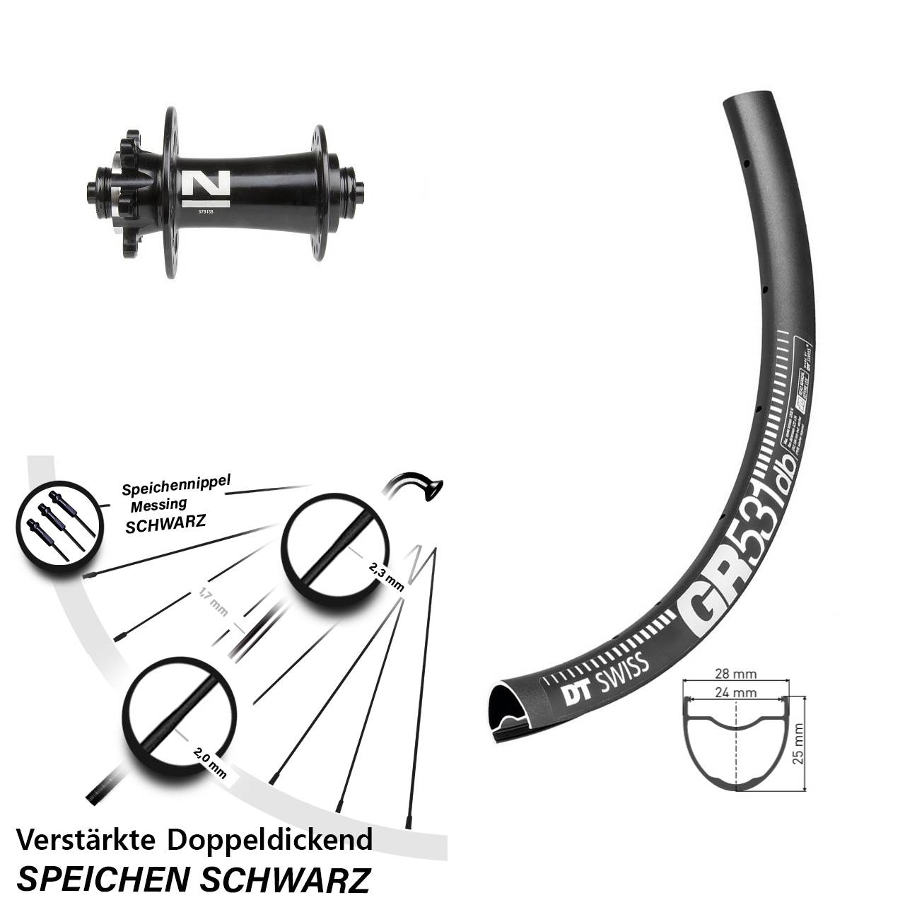 DT Swiss GR 531 Novatec D791SB 28 Zoll Disc Laufrad für Schnellspanner