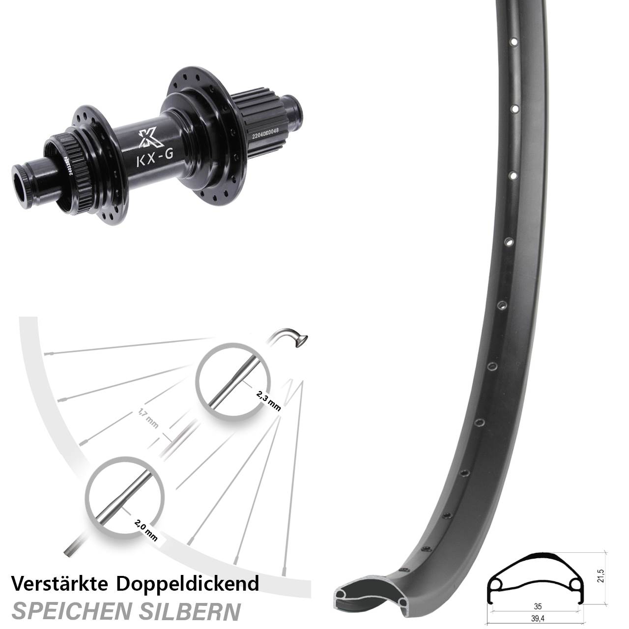 Disc Laufrad 29 Zoll Ambrosio E35 KX-GS Heavy Duty Shimano Micro Spline 12x142