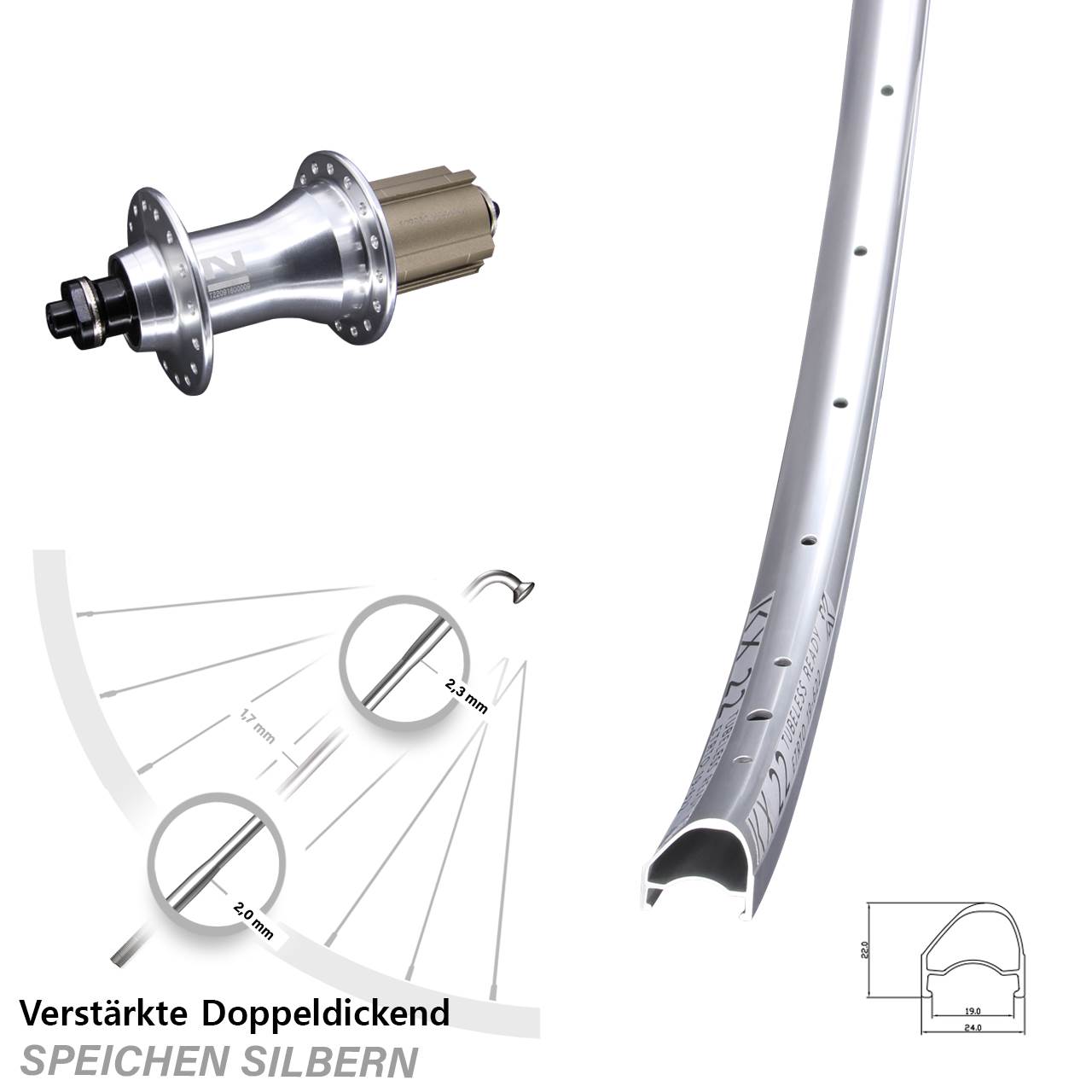 Hinterrad 28 Zoll KX 22 OS Novatec F162SB 8-12 fach Campagnolo 5x130