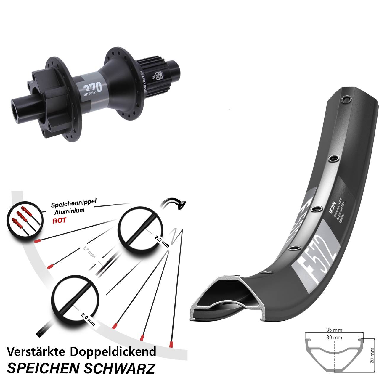 Disc Laufrad 650B DT Swiss F572-370 Shimano Micro Spline 12x142