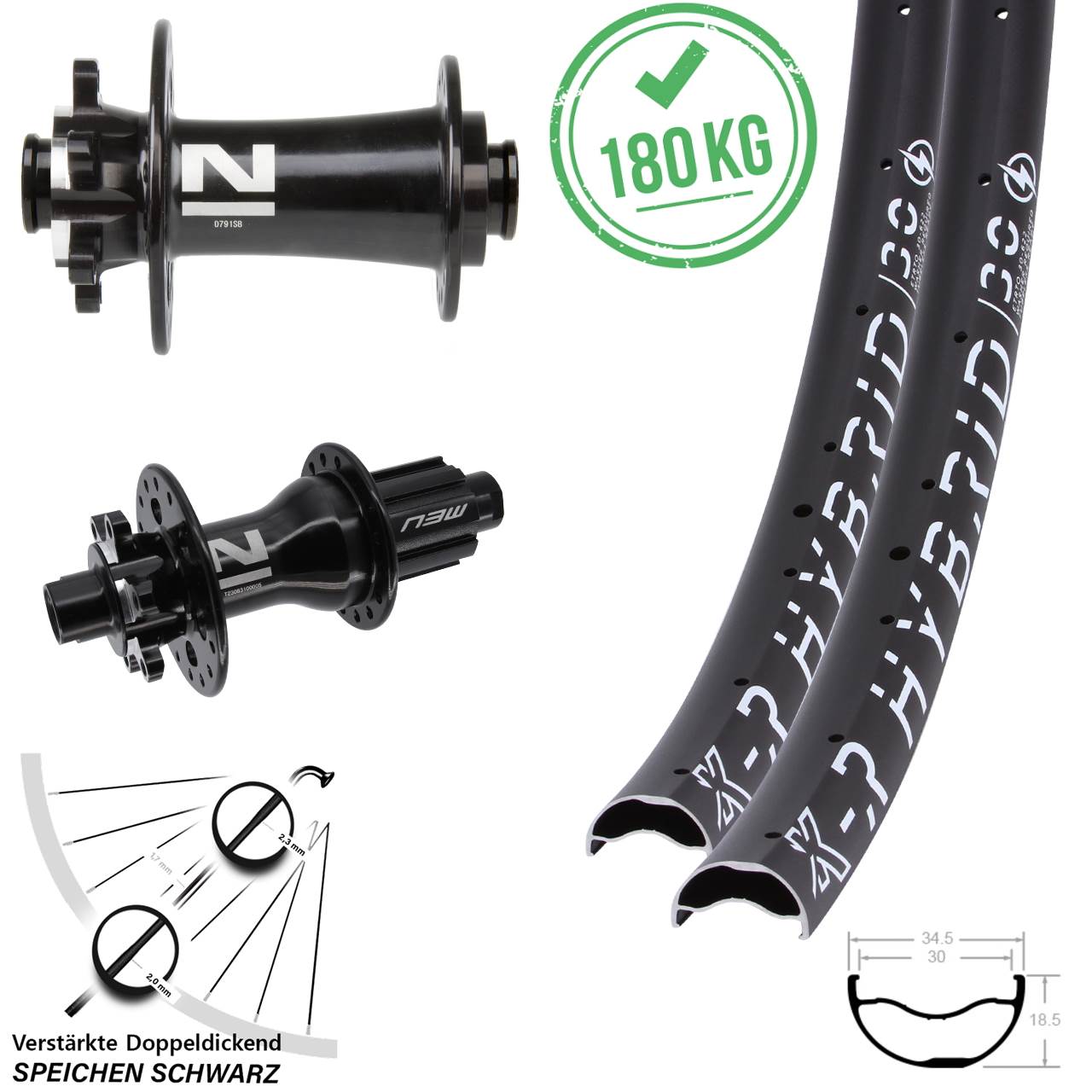 Disc Laufradsatz 12x100/142 29 Zoll KX-R Hybrid 30 Novatec D791 D792 Campagnolo N3W