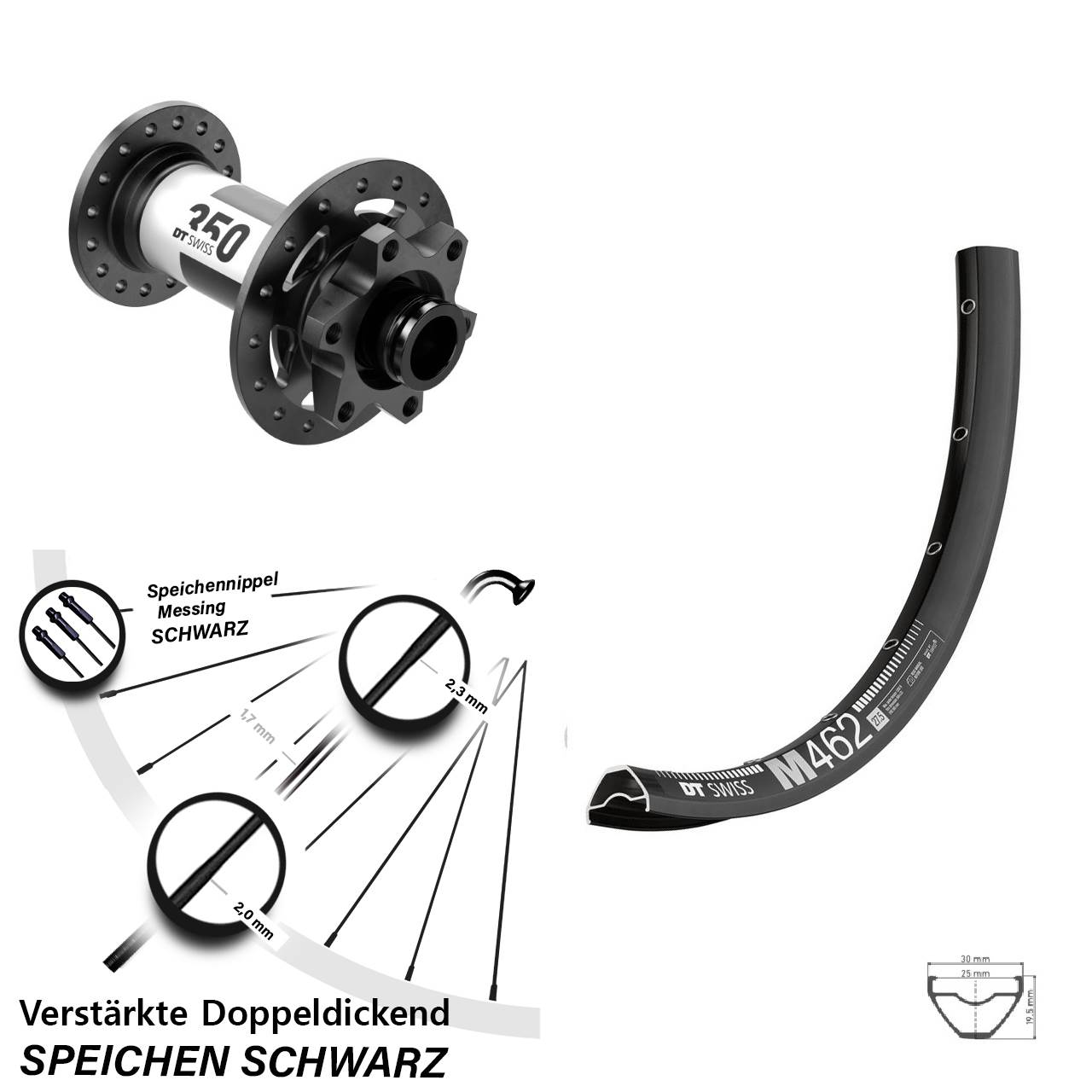 DT Swiss M462-350 27,5 Zoll Disc Laufrad 15x110 Boost