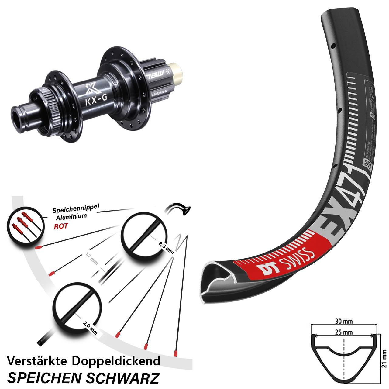 Disc Laufrad 12x142 650B DT Swiss EX471 KX-G Steckachse Campagnolo N3W