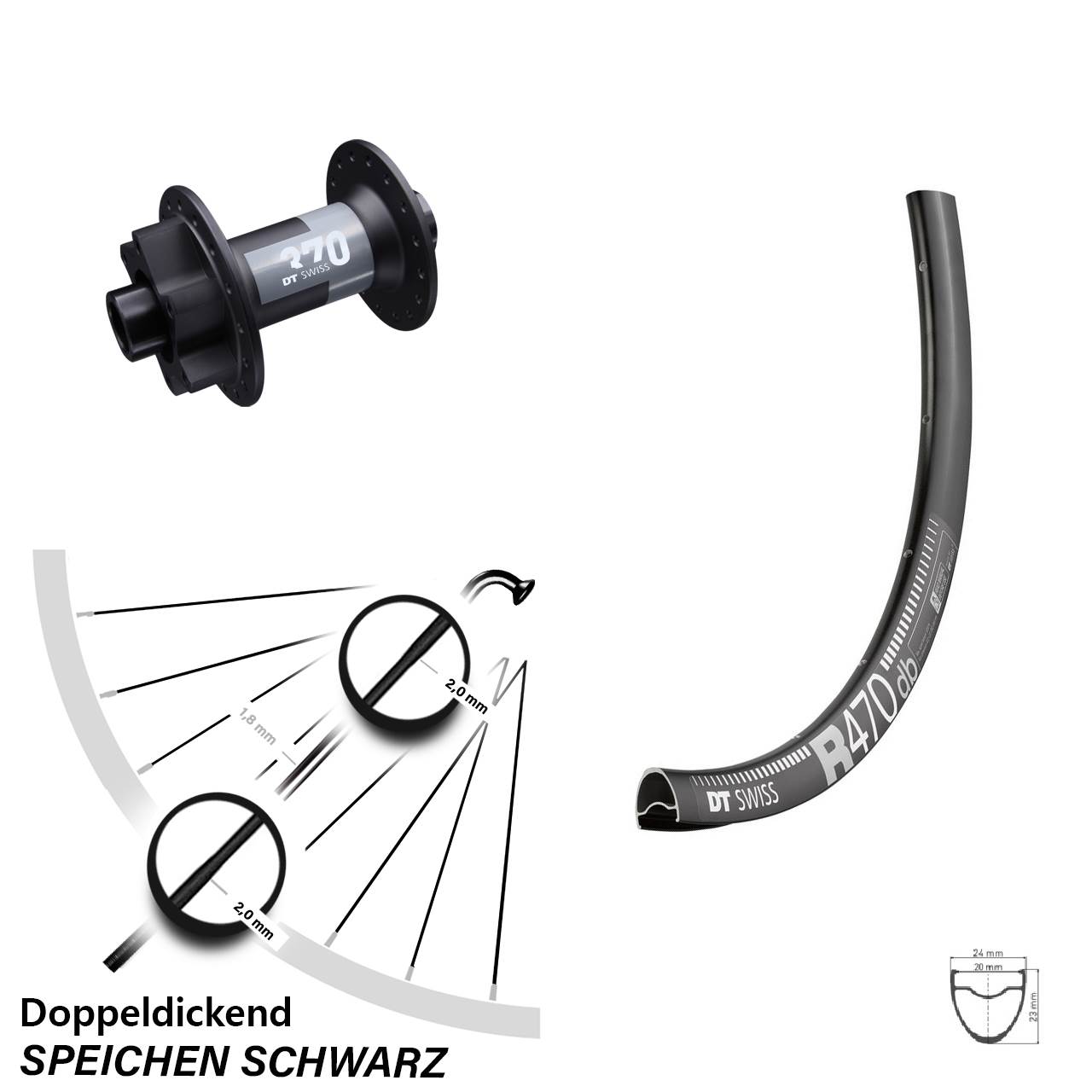 Disc Laufrad 12x100 28 Zoll DT Swiss R 470-370