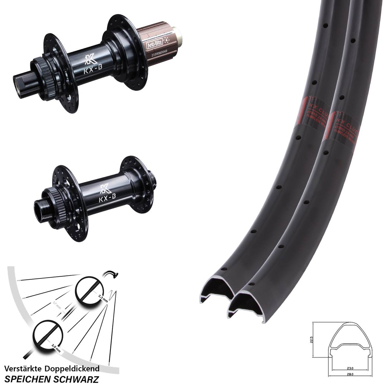 Centerlock Laufradsatz 29 Zoll KX-B Clue 8-12 fach HG 15x110 12x148 Boost