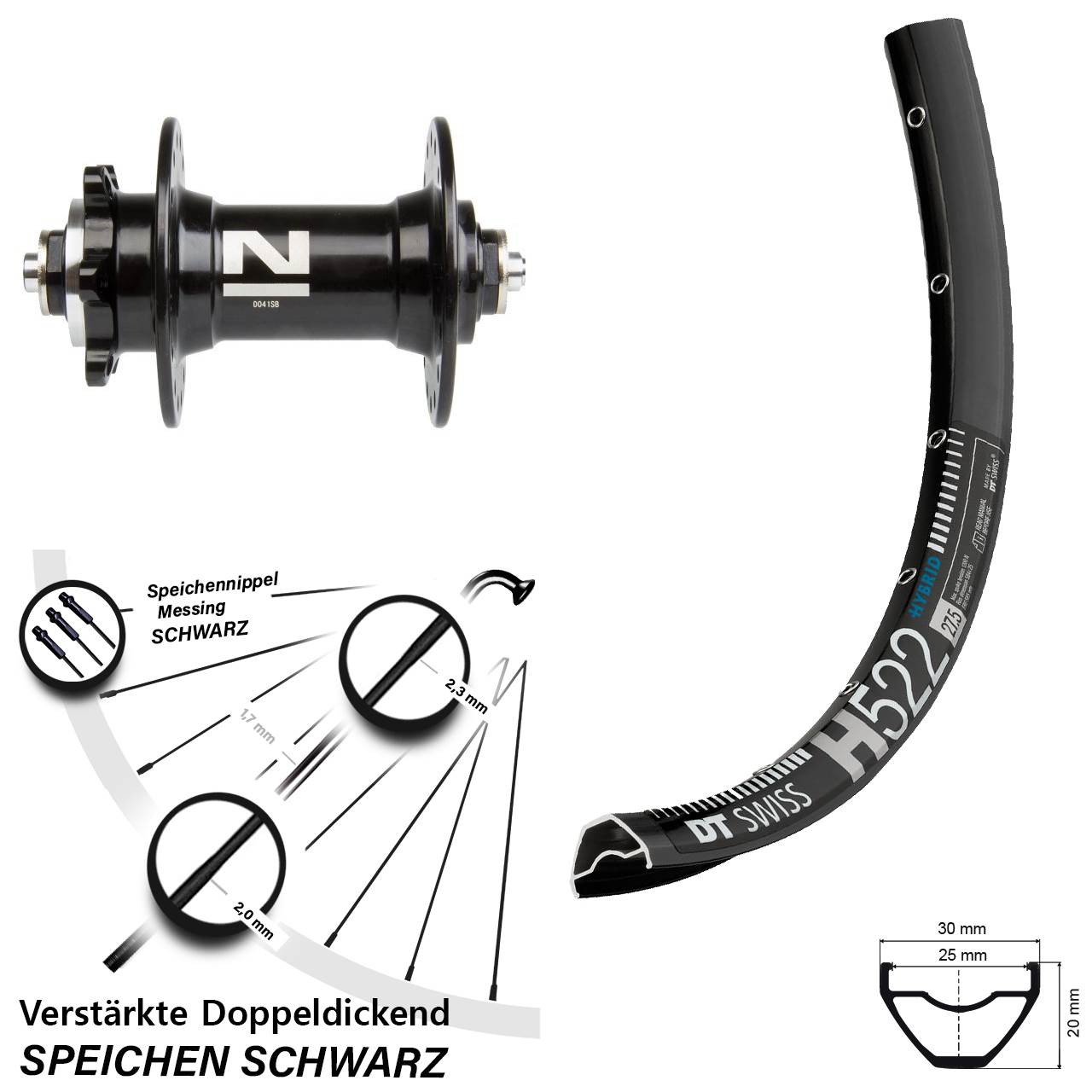 Disc Laufrad für Schnellspanner 29 Zoll DT Swiss H522 Novatec D041