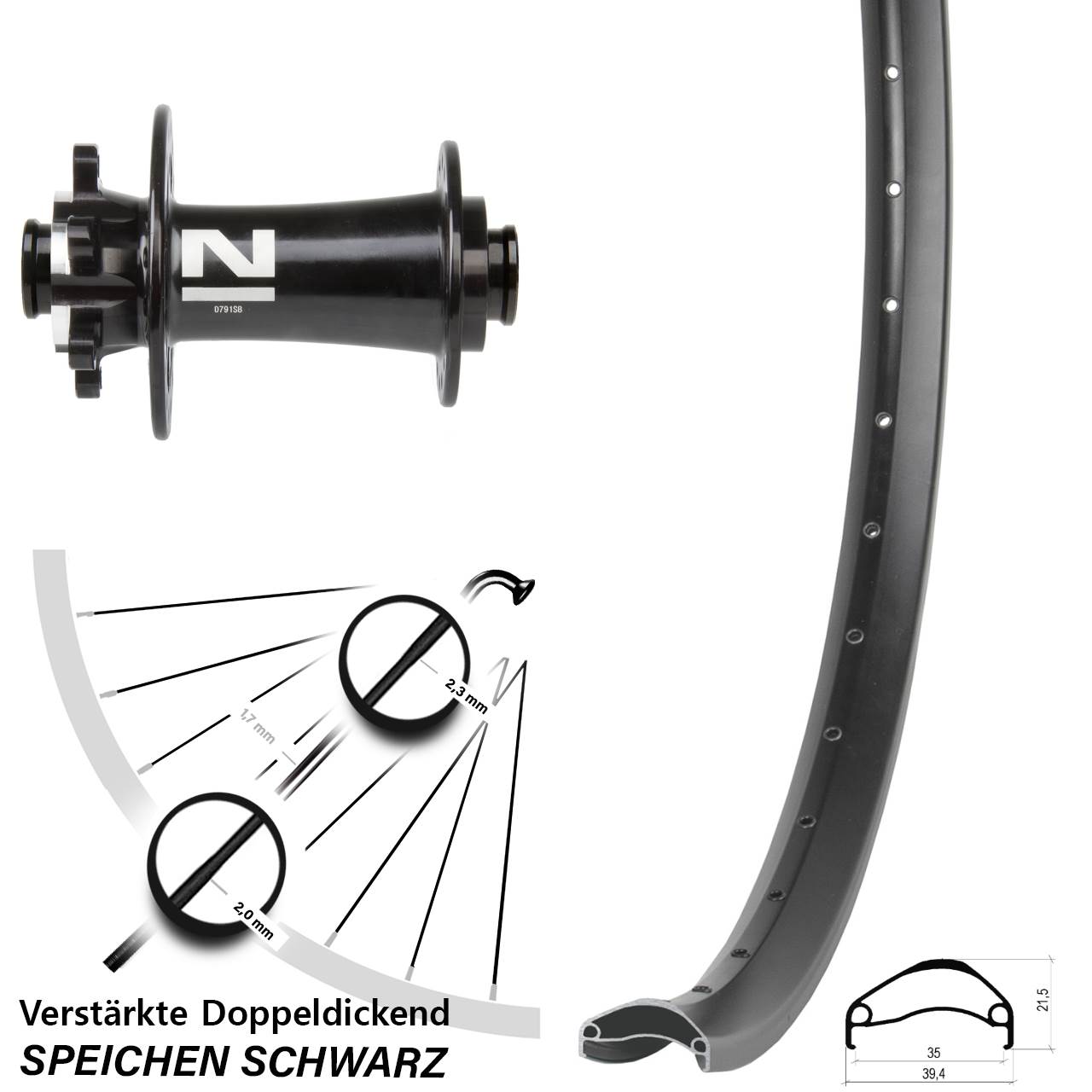 29 Zoll Ambrosio E35 Novatec D791 Disc Laufrad 12x100