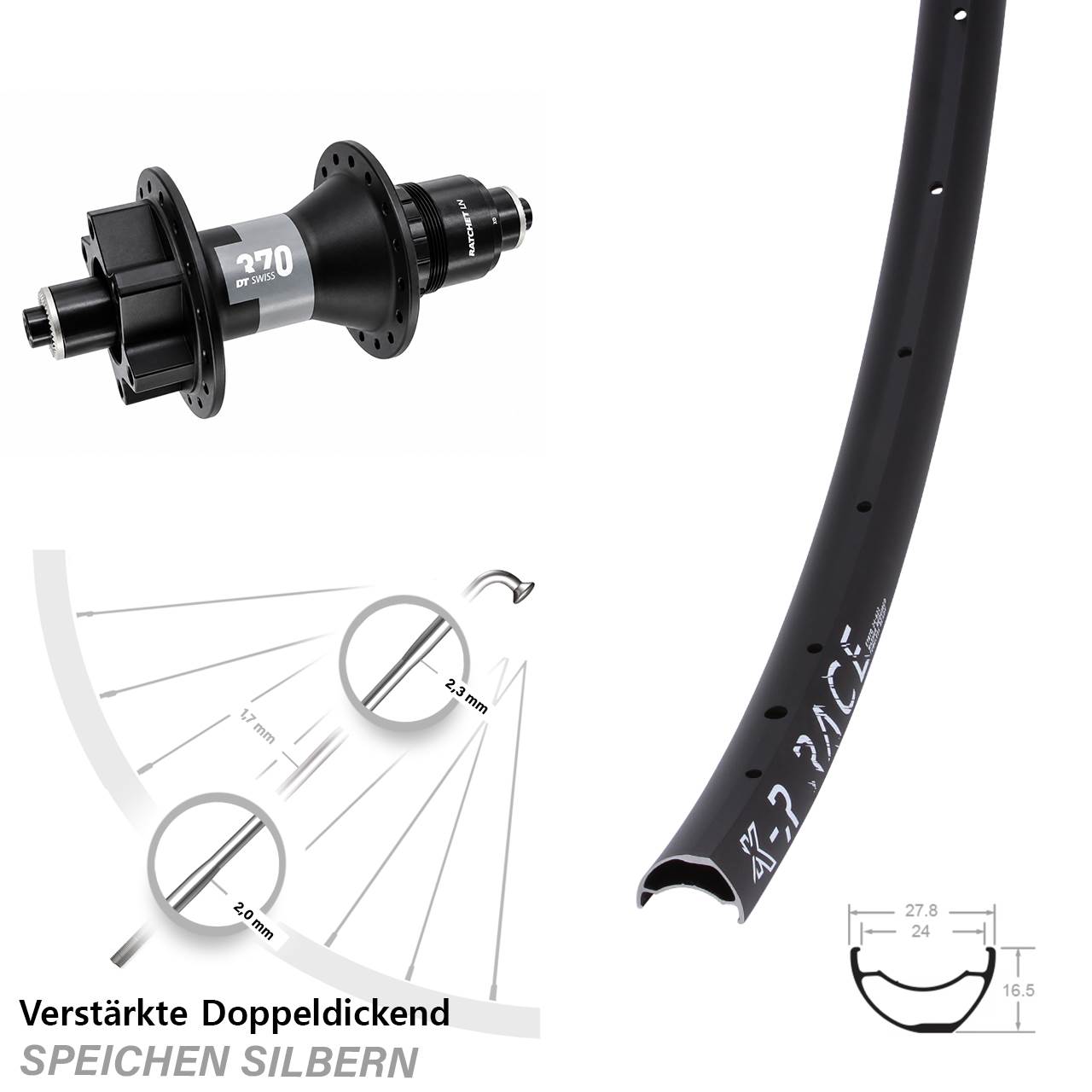 Boost Disc Hinterrad für Schnellspanner 29 Zoll KX-R Race DT Swiss 370 XD 11-12 fach