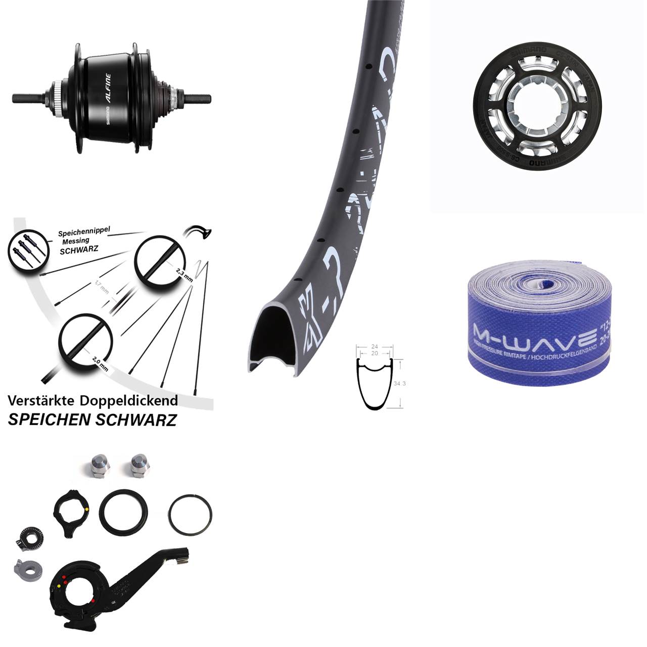 28 Zoll Shimano 8 Gang Alfine KXR Road Hinterrad