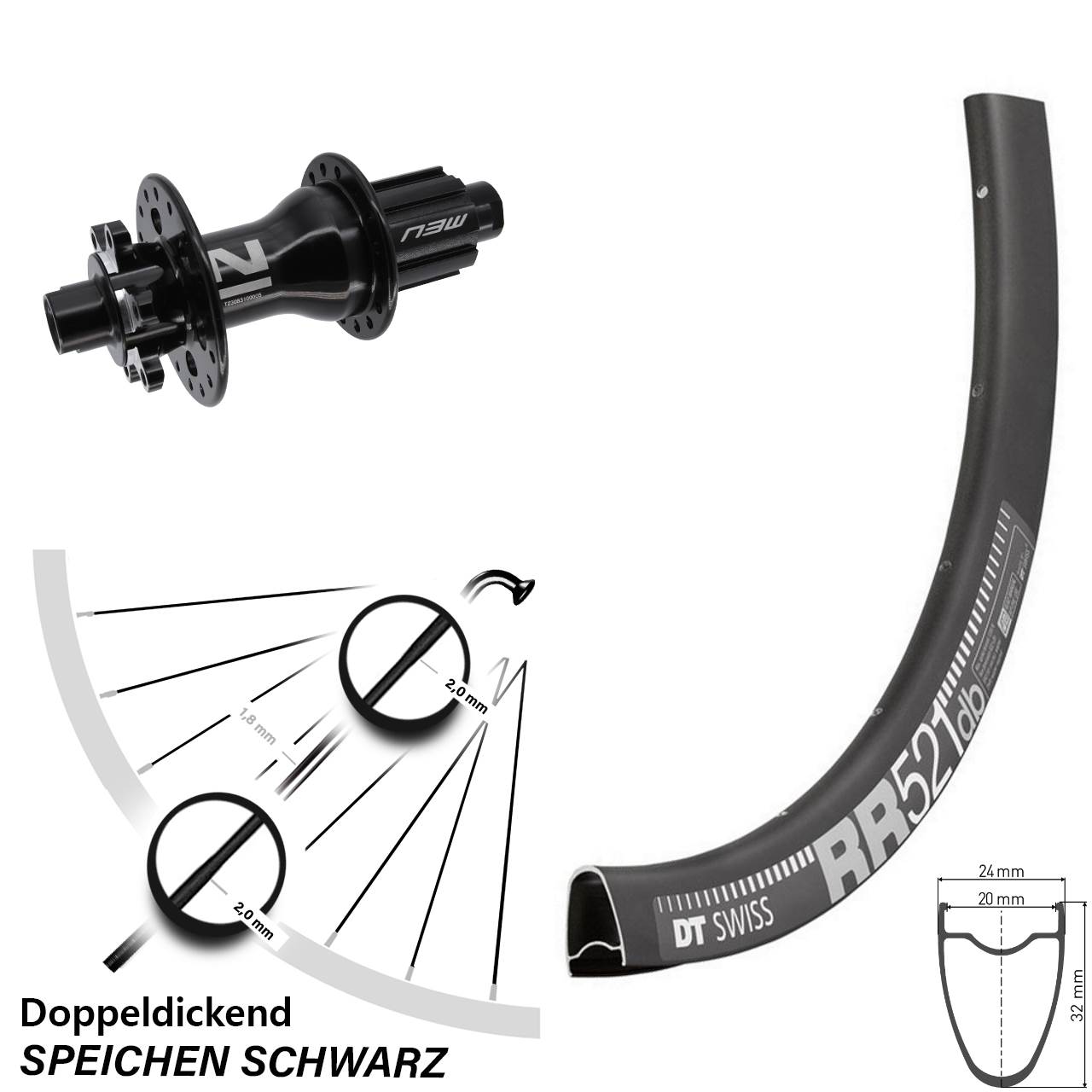 Disc Hinterrad 28 Zoll DT Swiss RR 521 Novatec D792 Campa N3W 12x142